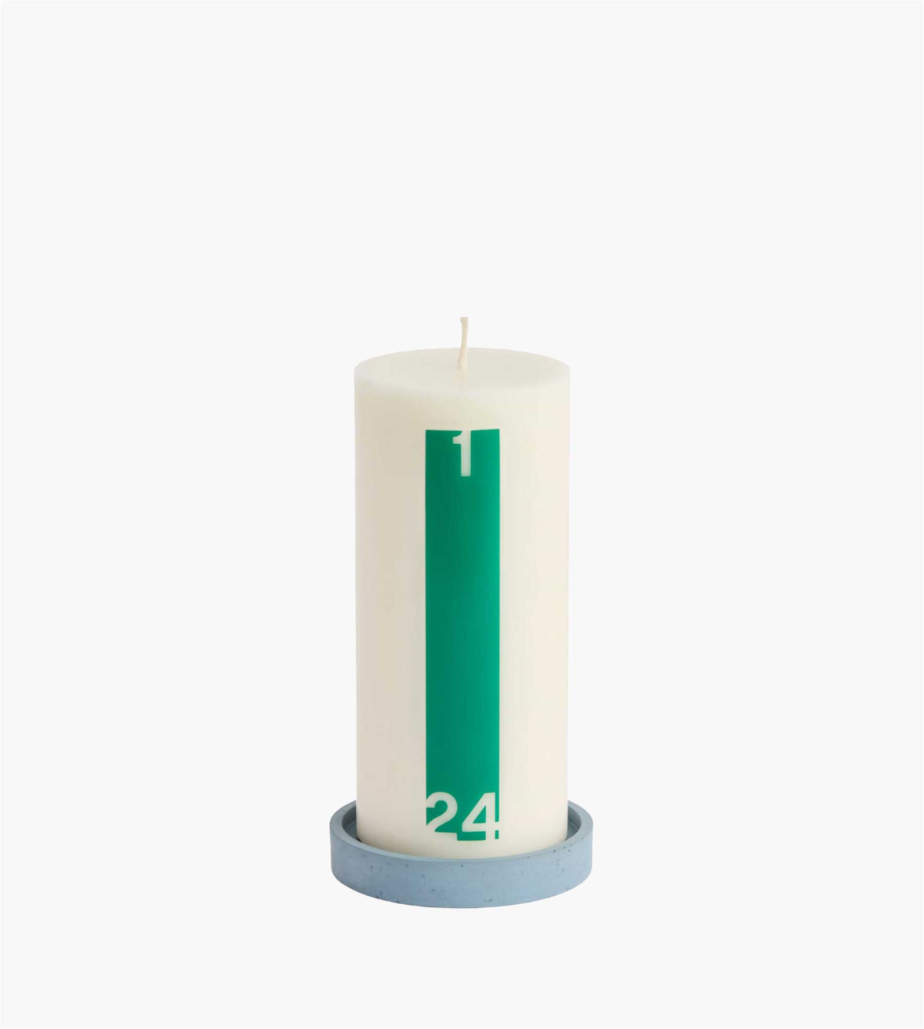 HAY Calendar Candle & Holder Bold Off White and Green