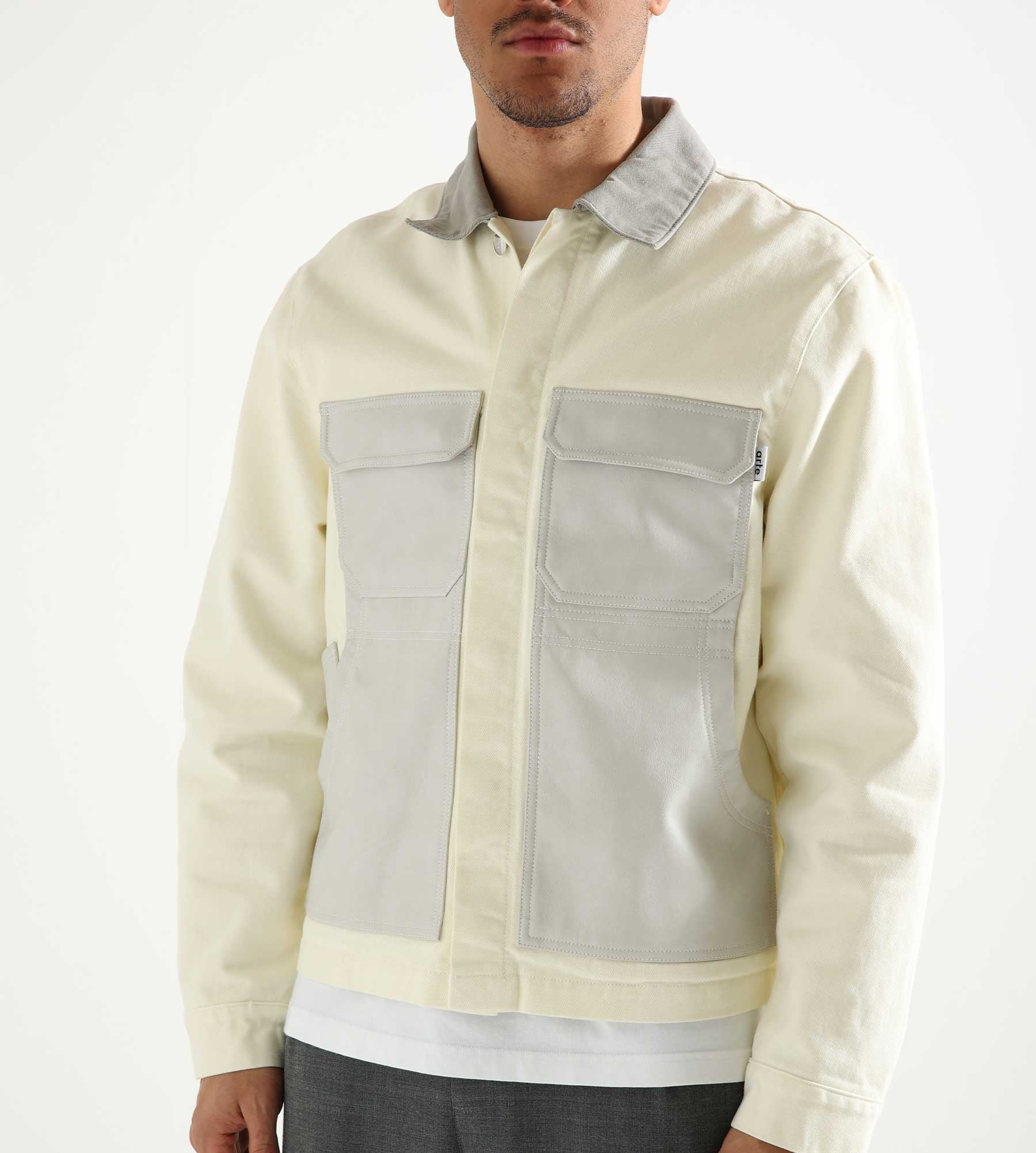 Arte Antwerp John Contrast Jacket Cream Grey