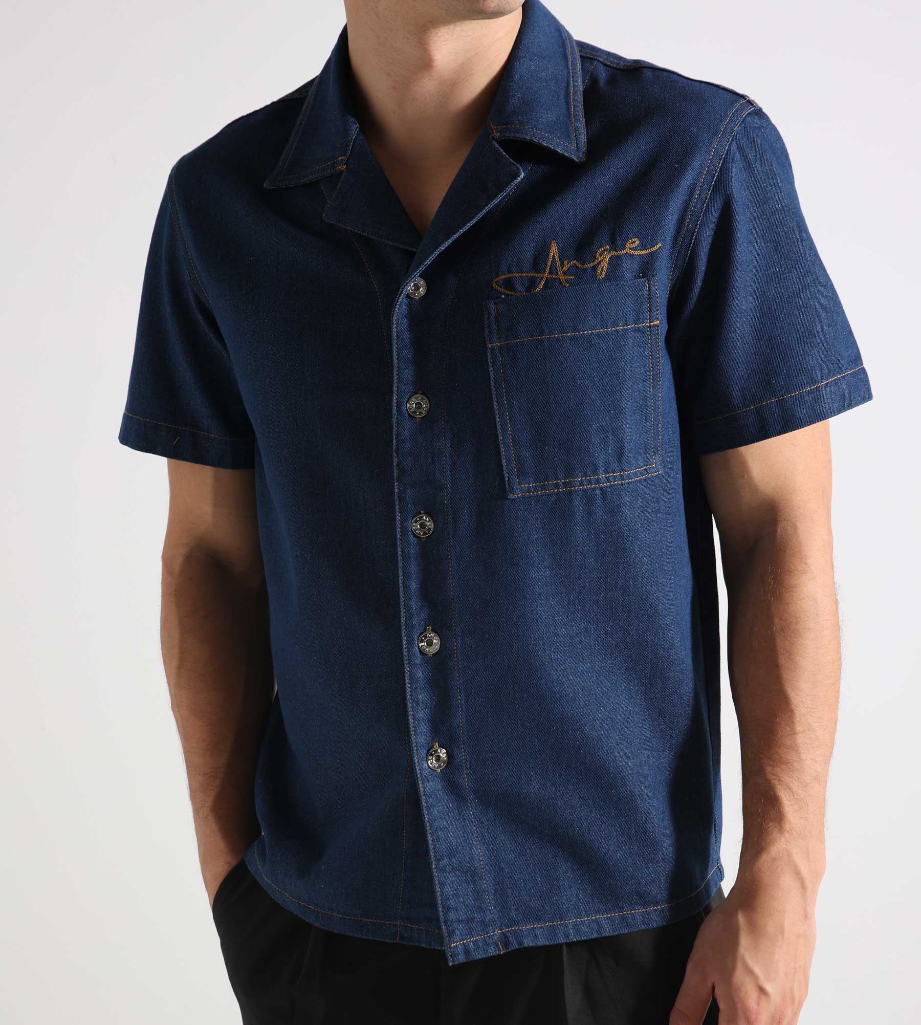 Ange Projects Script Logo Denim Shirt