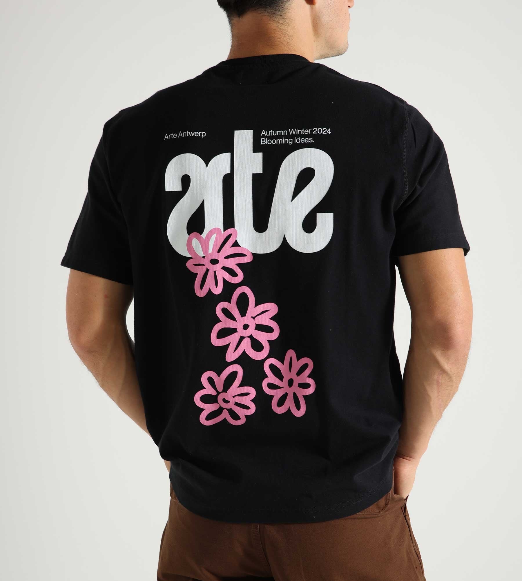 Arte Antwerp Flowers Back T-shirt Black