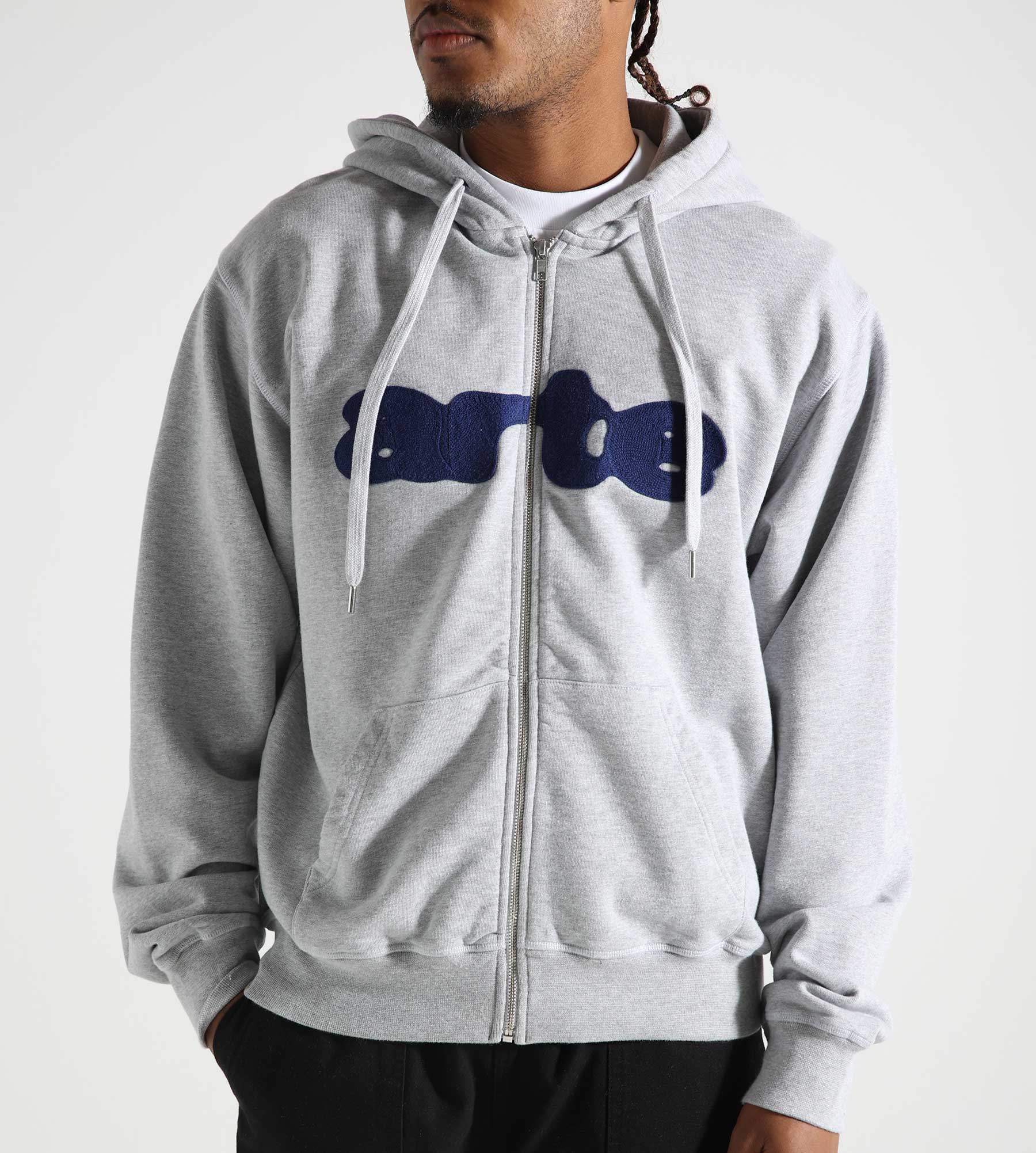 Arte Antwerp Embroidery Zip Hoodie Grey