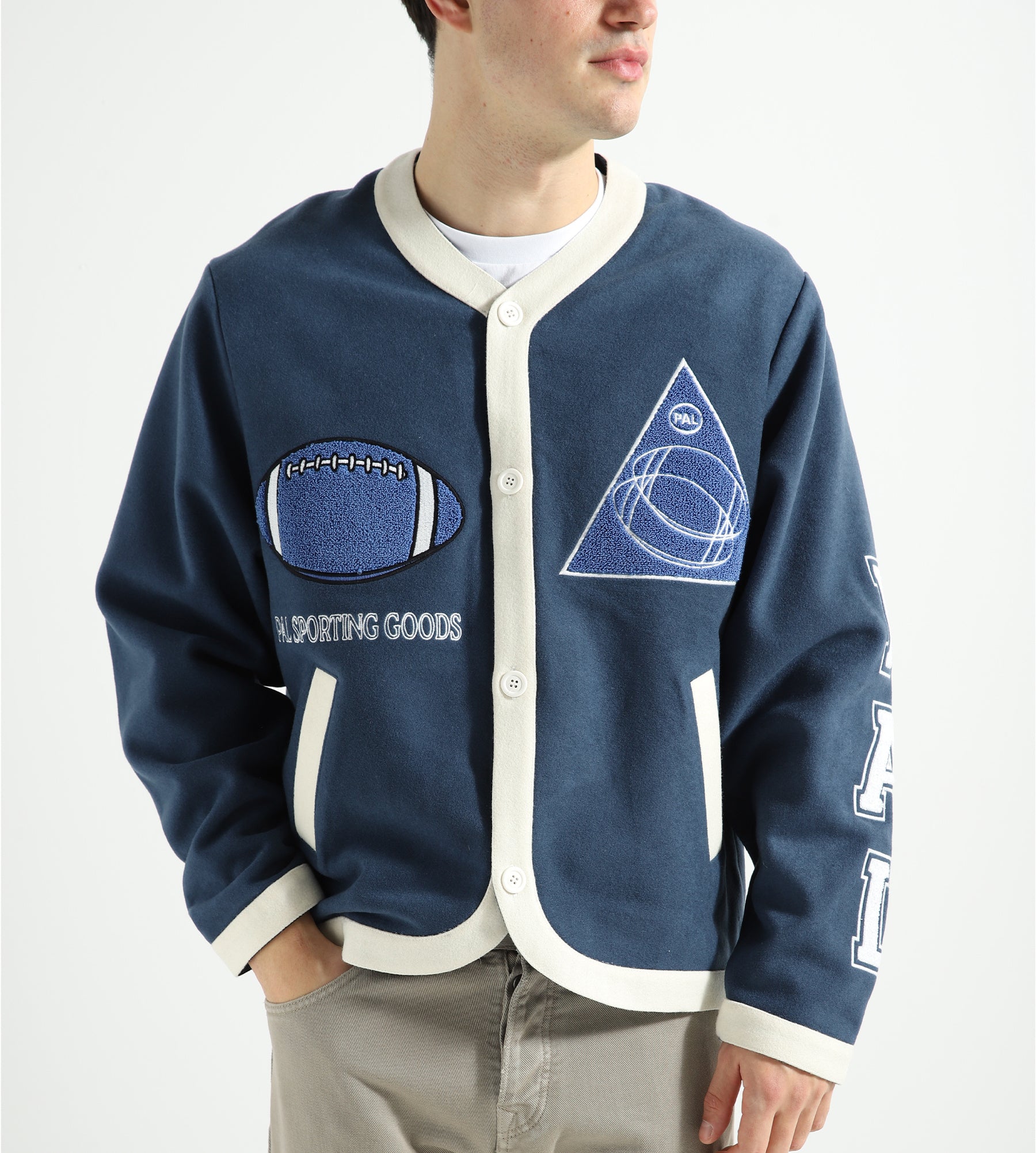 PAL Sporting Goods Frat 3.0 Varsity Cardigan Navy