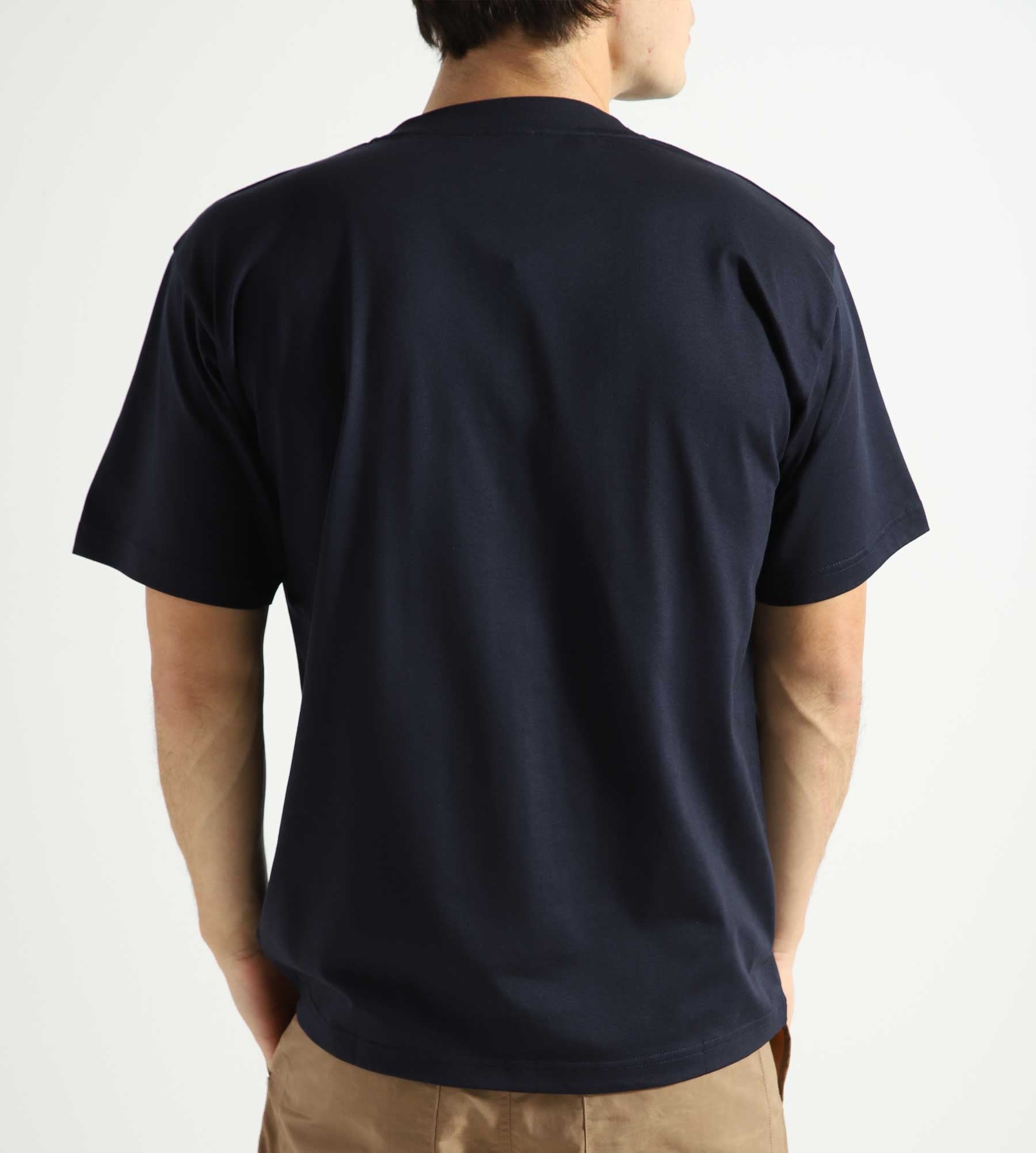 Norse Projects Simon Loose Organic Brush Stroke Print T-Shirt Dark Navy