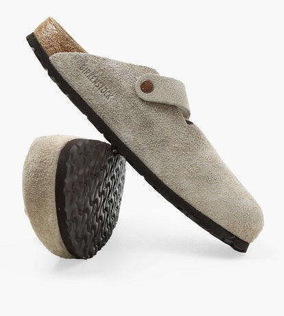 Birkenstock Boston Suede Leather Taupe | Baskèts