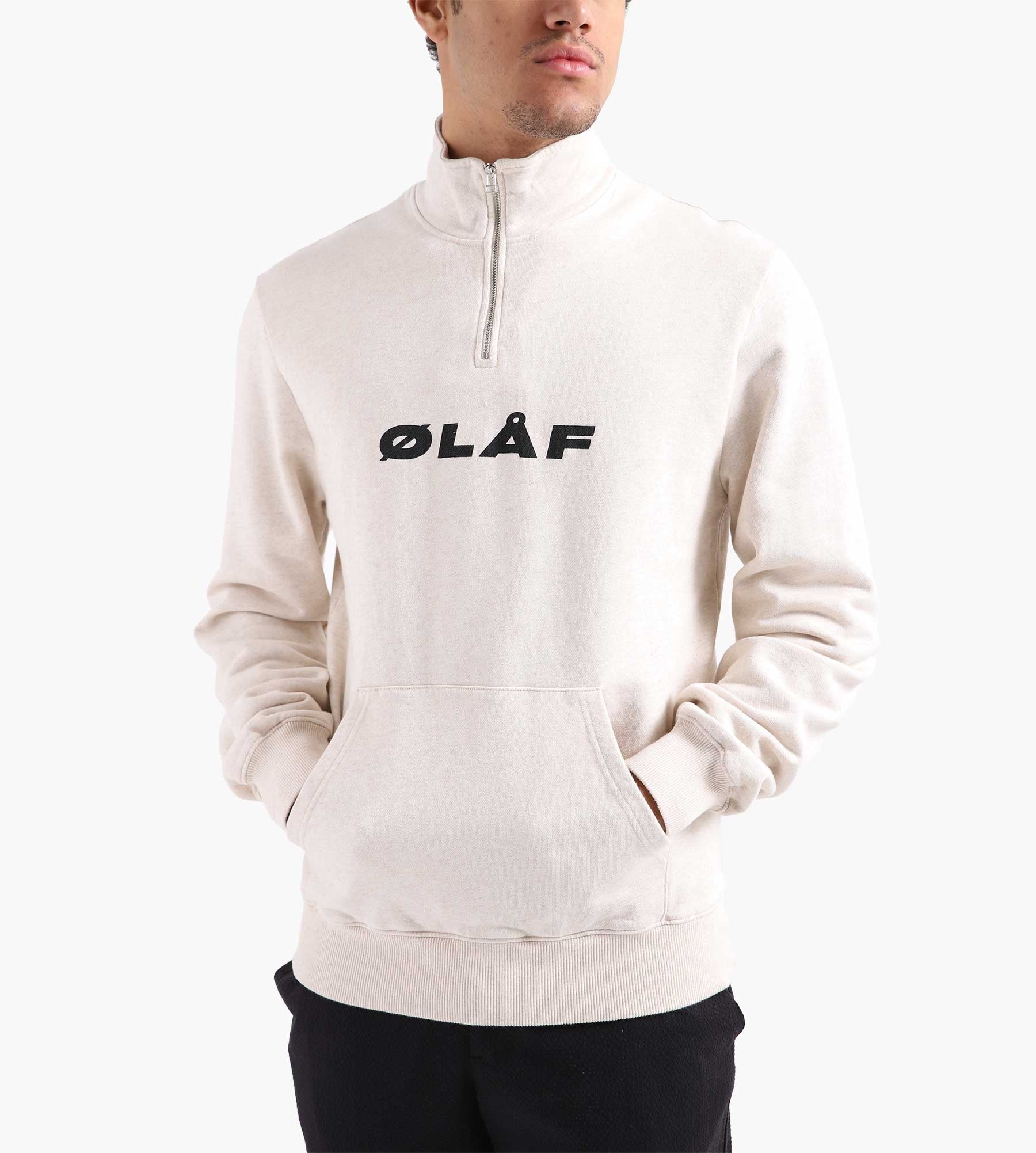 OLAF Italic Zip Mock Ecru Heather