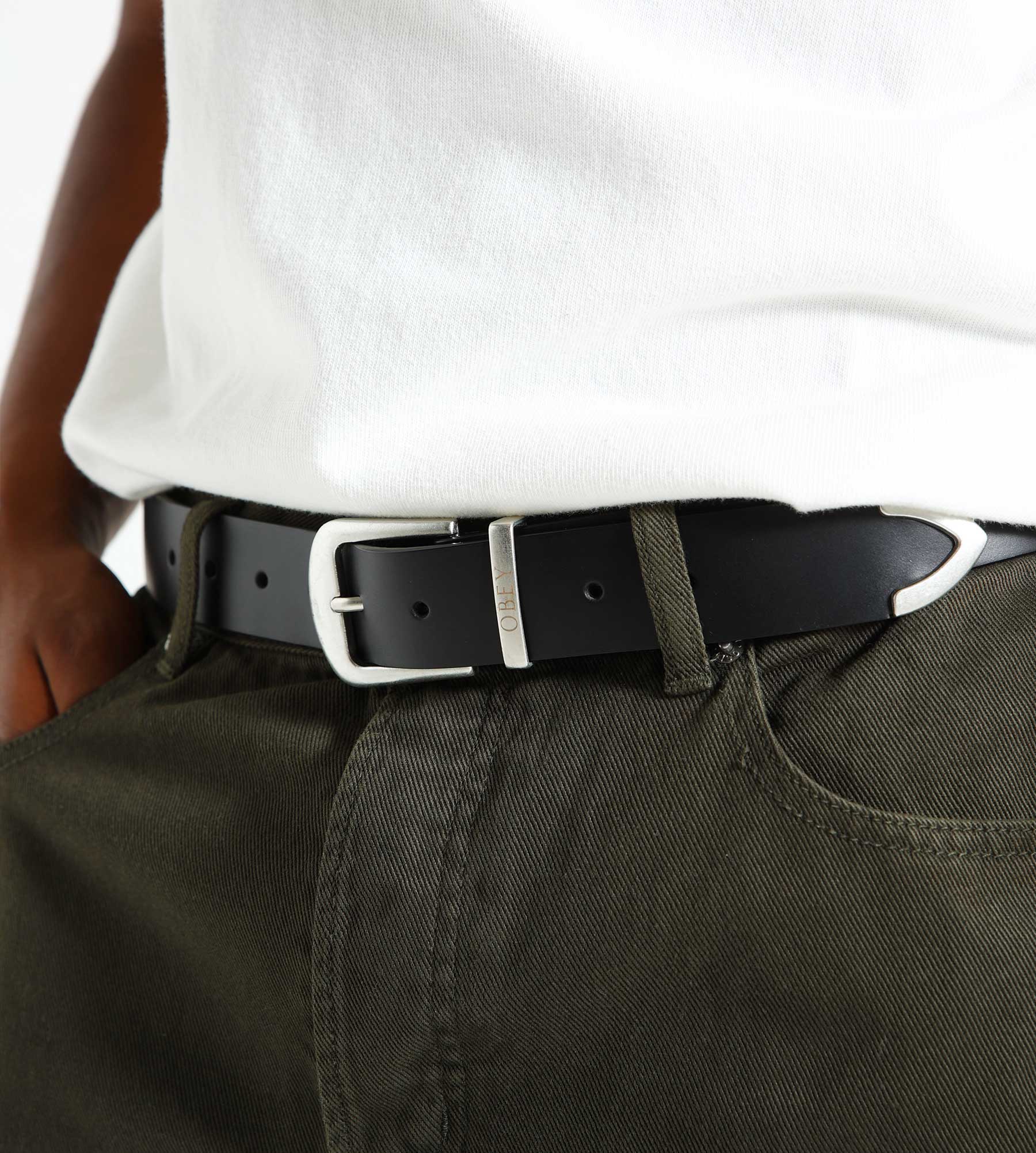 Obey Leather Belt Black