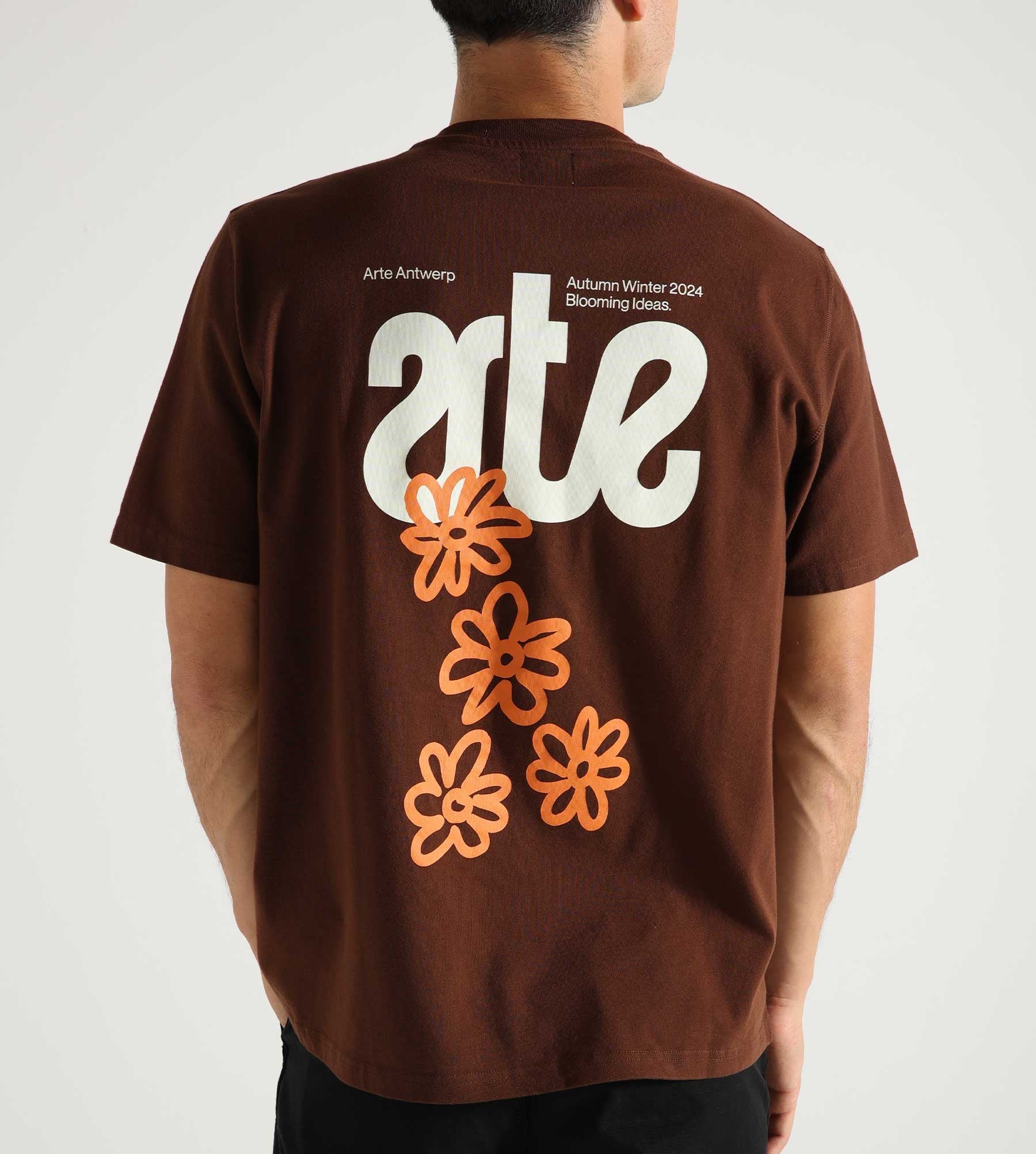 Arte Antwerp Flowers Back T-shirt Brown