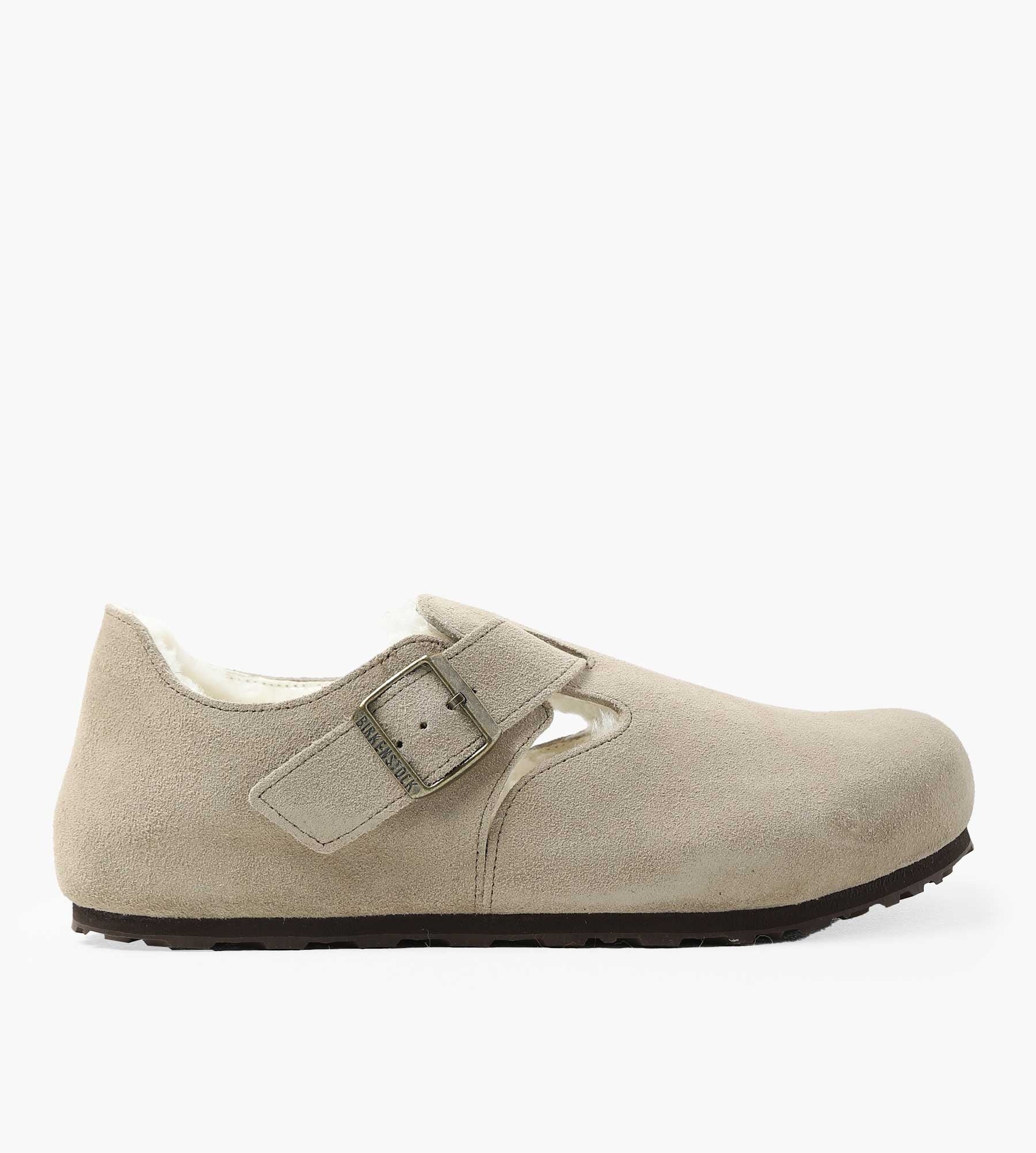 Birkenstock London Shearling Suede Leather Taupe