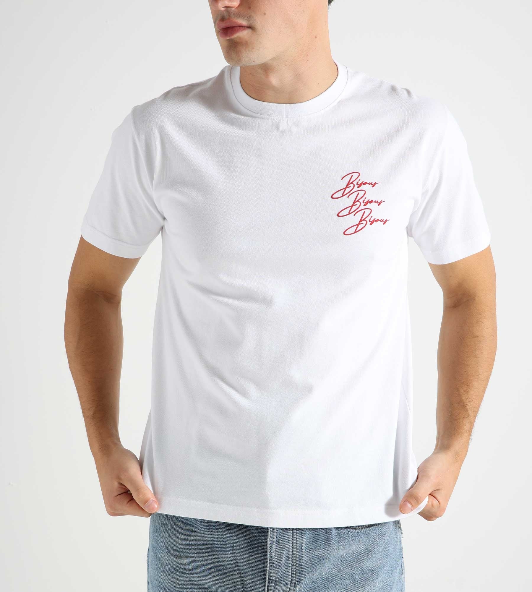 Bisous Skateboards T-Shirt Cigarette White