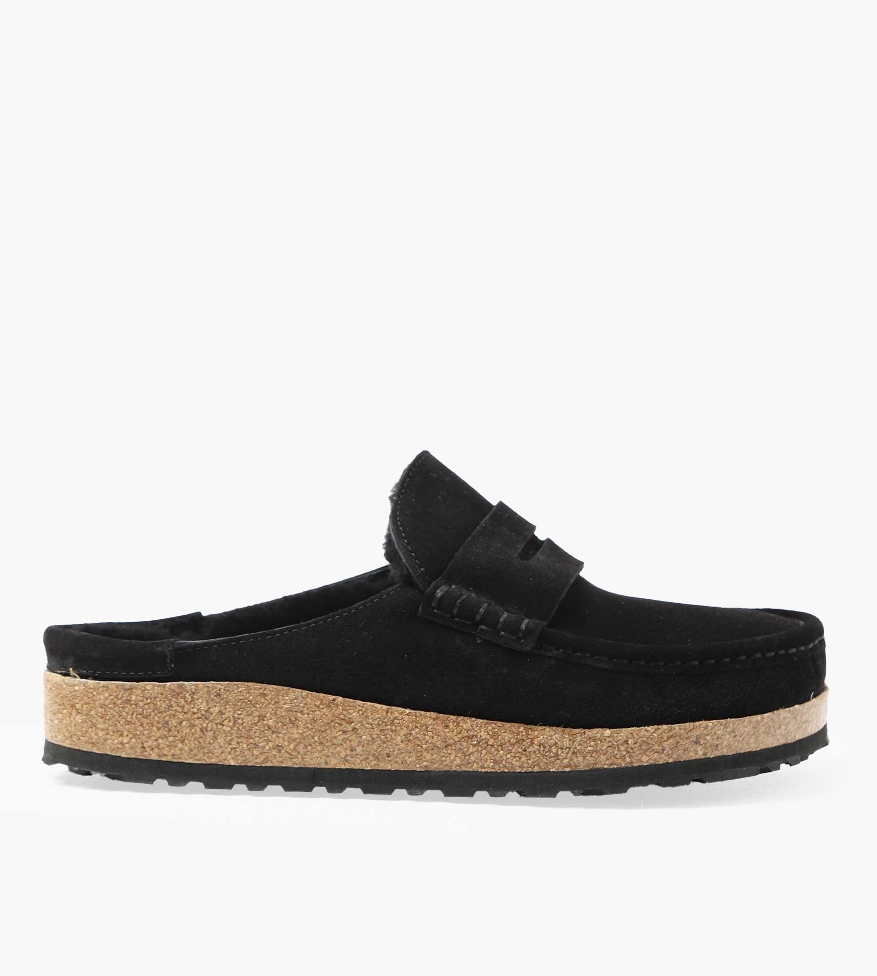 Birkenstock Naples Shearling Suede Leather Black