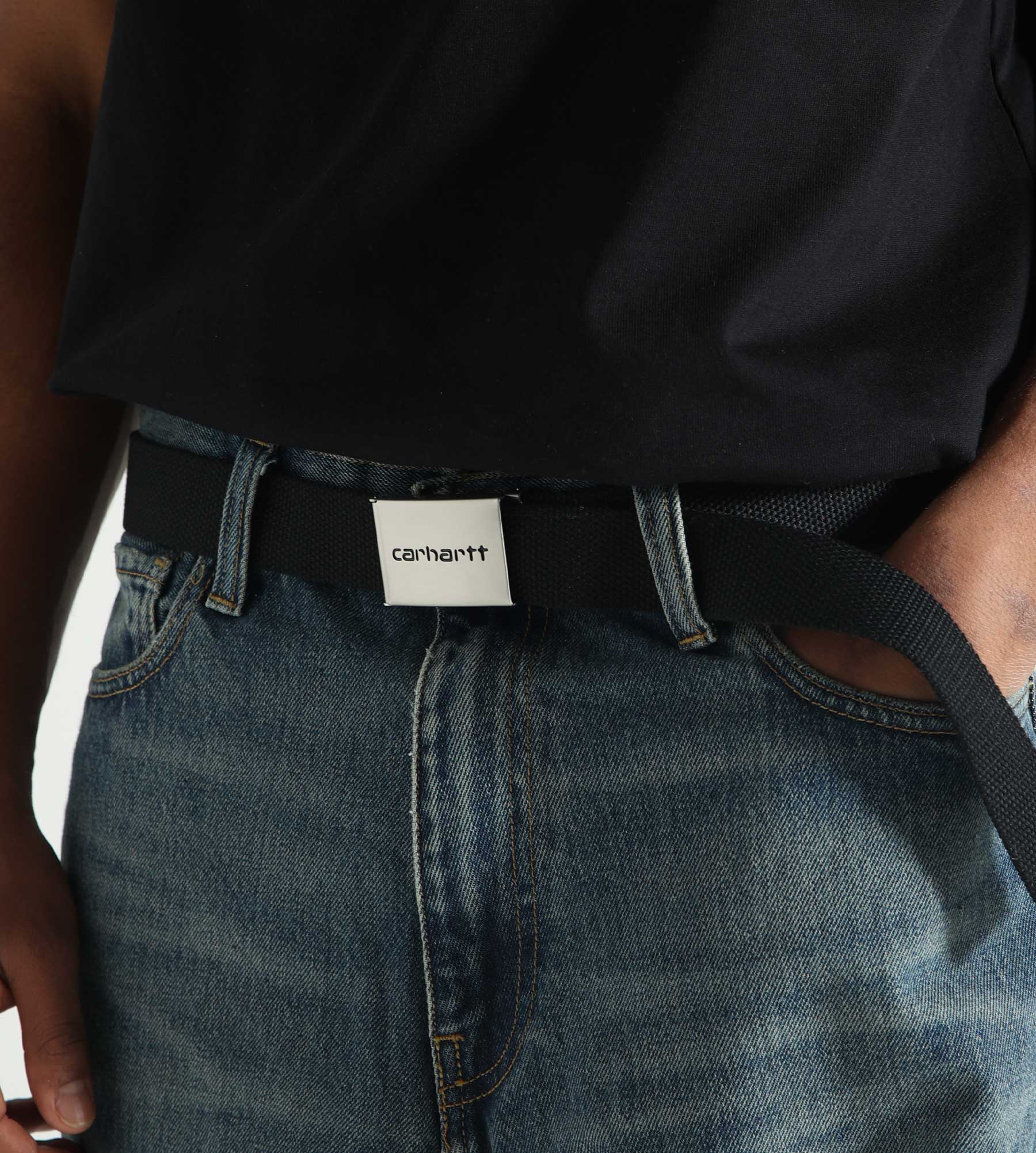 Carhartt WIP Clip Belt Chrome Black