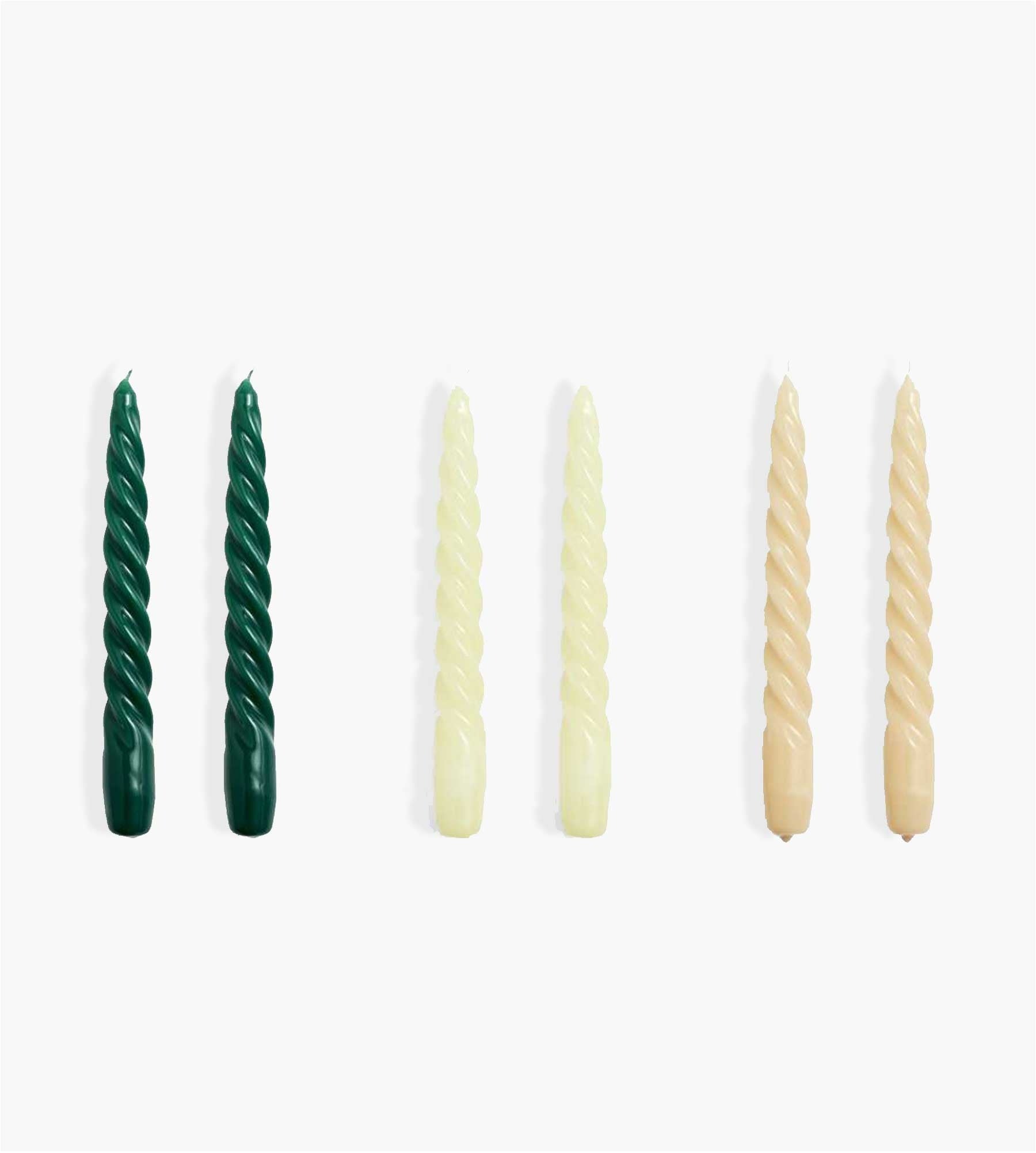 Hay Candle Twist Set Of 6 Green Citrus Beige