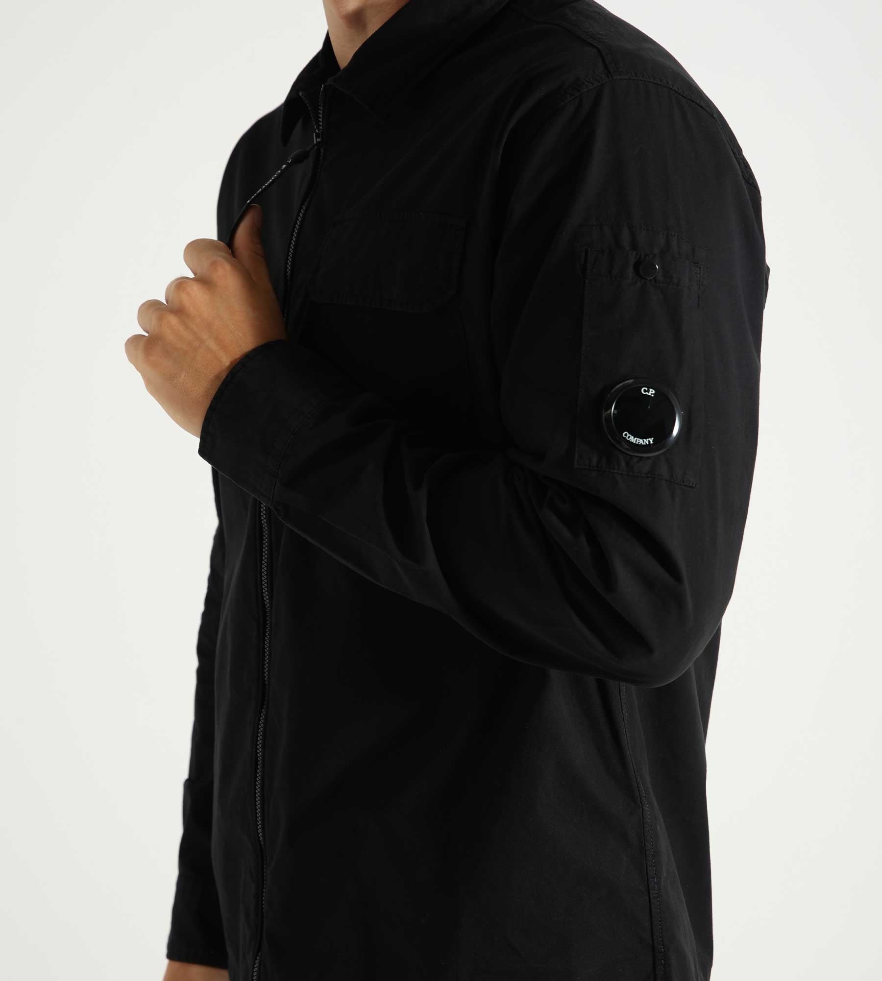 C.P. Company Organic Gabardine Zipped Overshirt Black