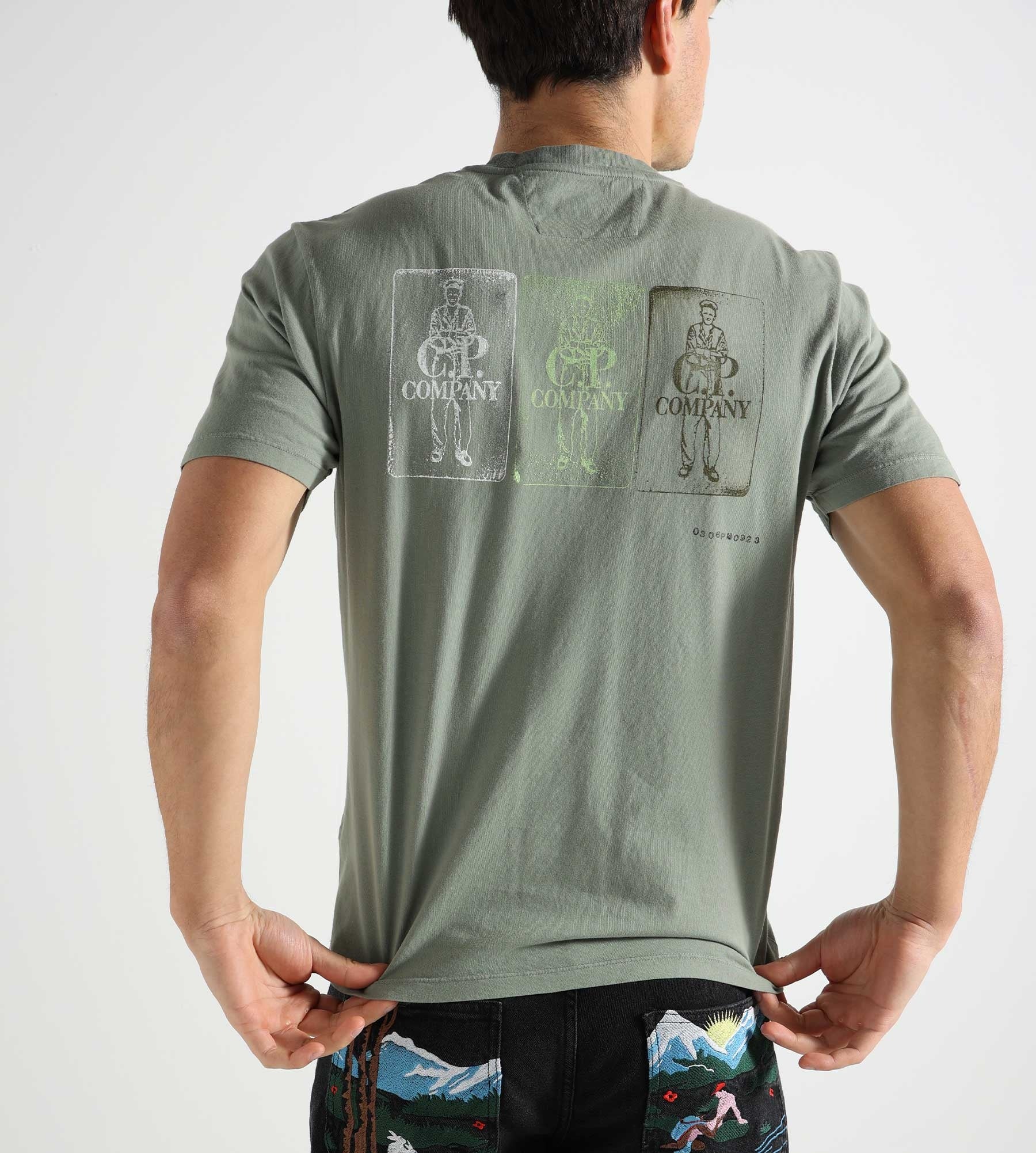 C.P. Company 24/1 Jersey Artisanal Three Cards T-Shirt Agave Green