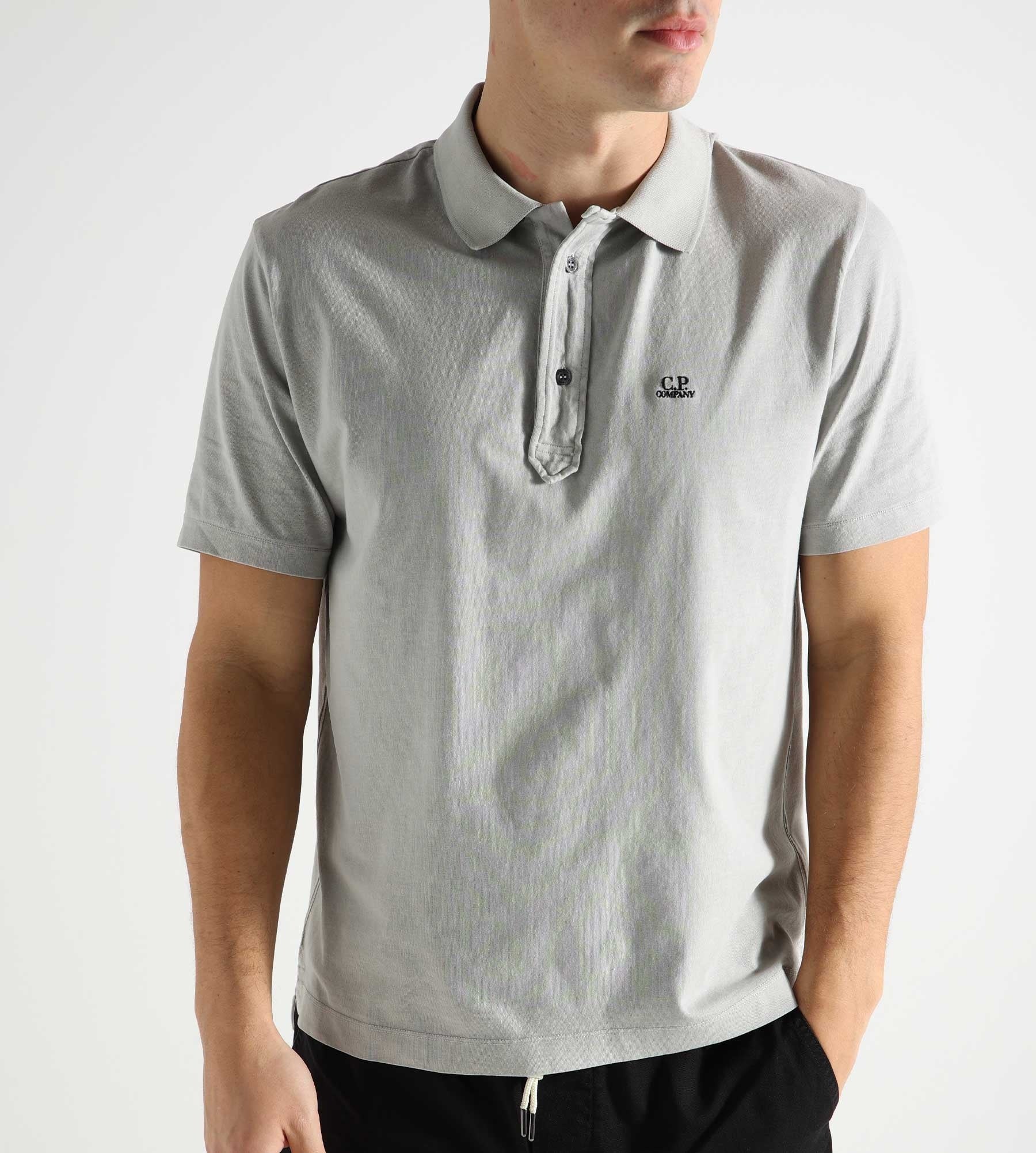 C.P. Company 1020 Jersey Polo Shirt Drizzle Grey