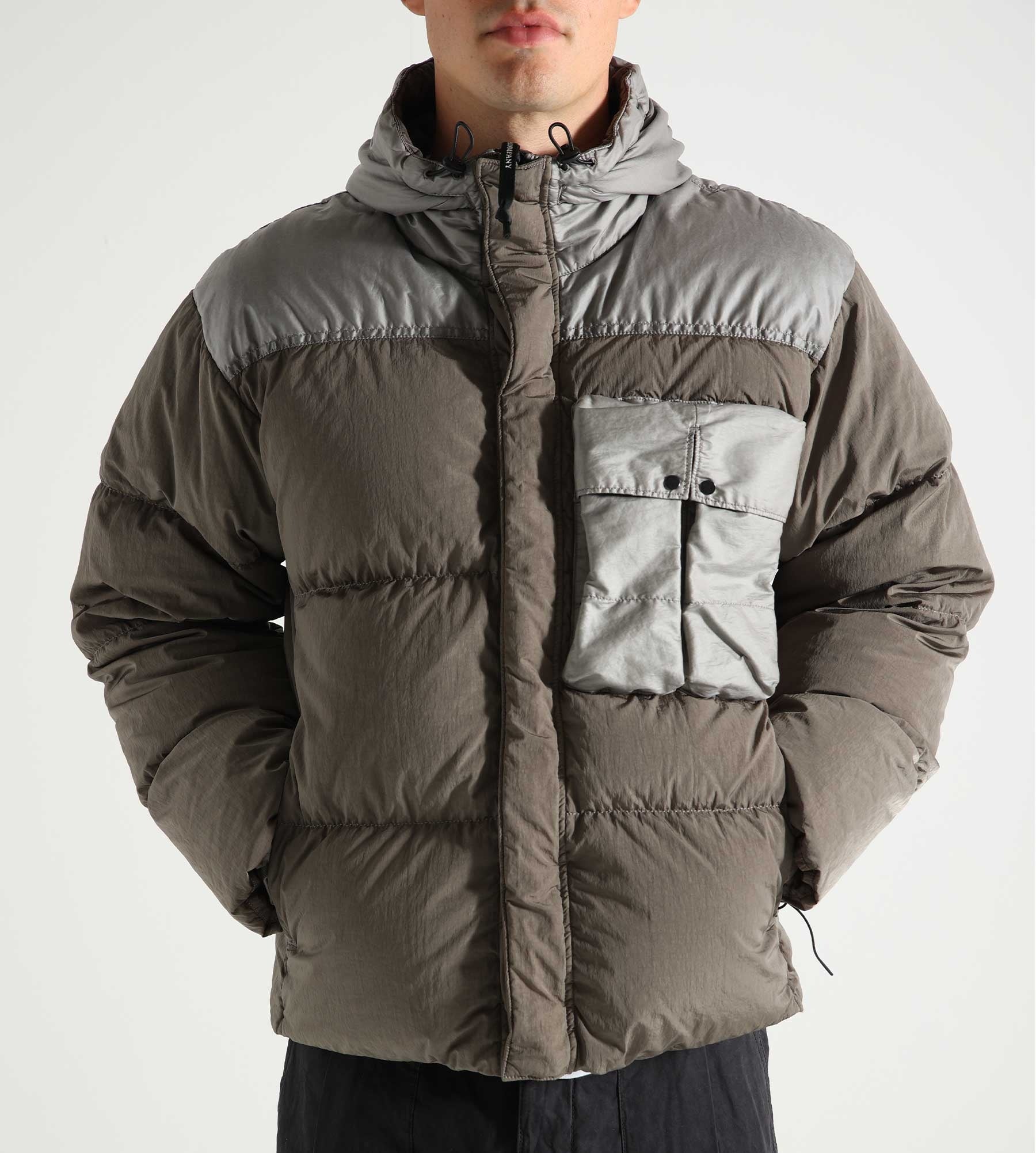 C.P. Company Eco Chrome-R Mixed Goggle Down Jacket Walnut