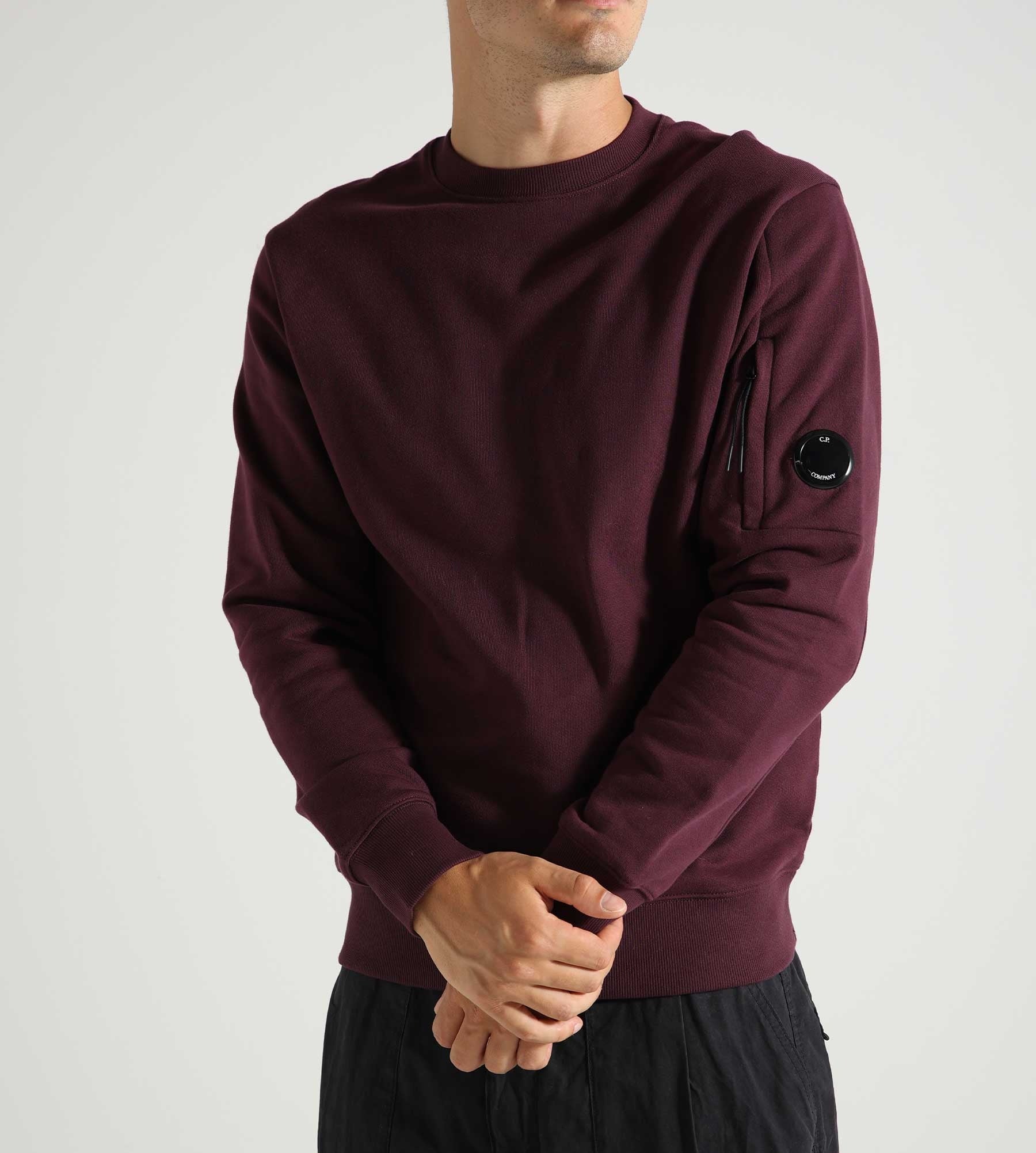 C.P. Company Diagonal Raised Fleece Crew Neck Lens Sweatshirt Potent Purple