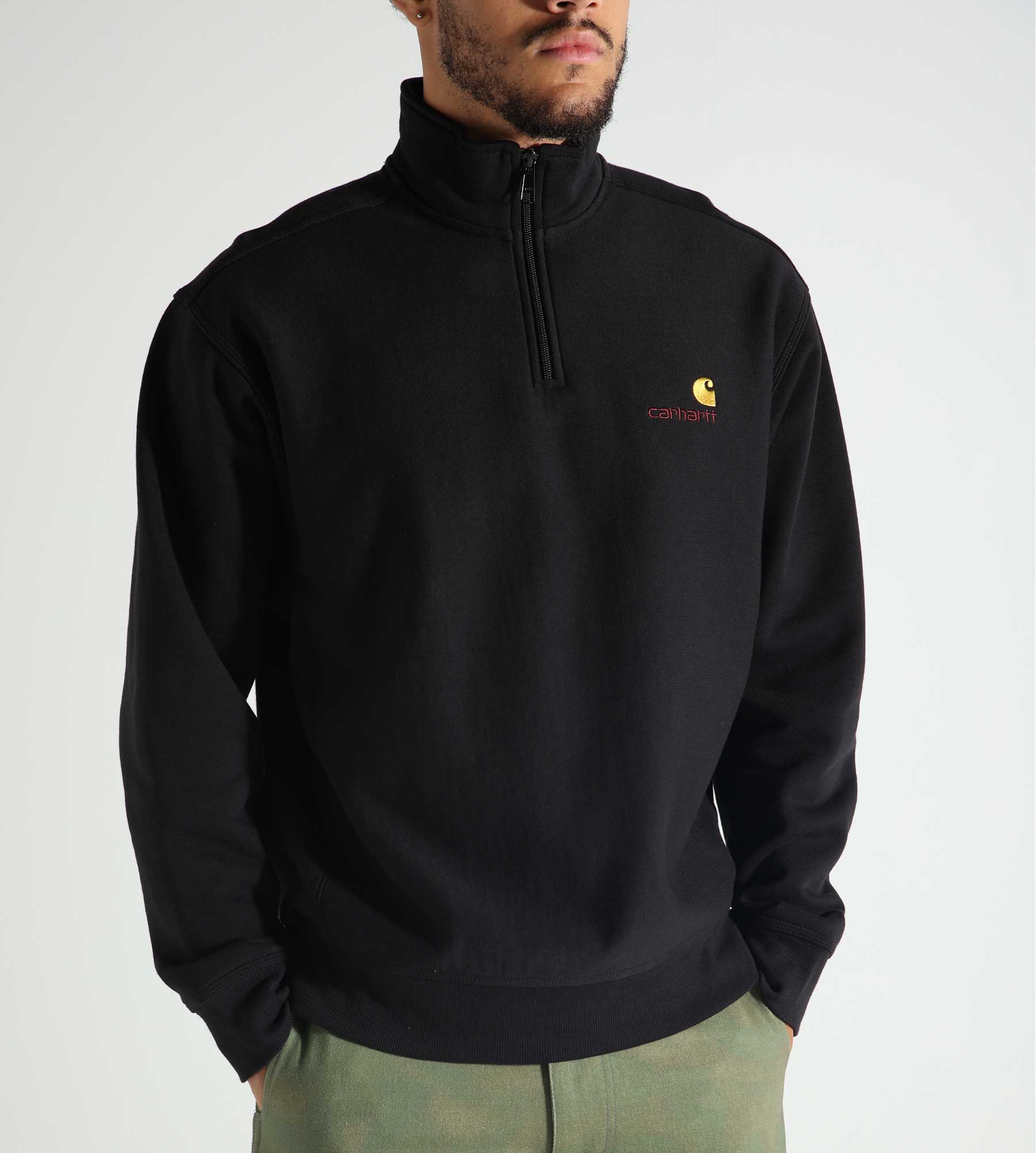 Carhartt WIP Half Zip American Script Sweater Black