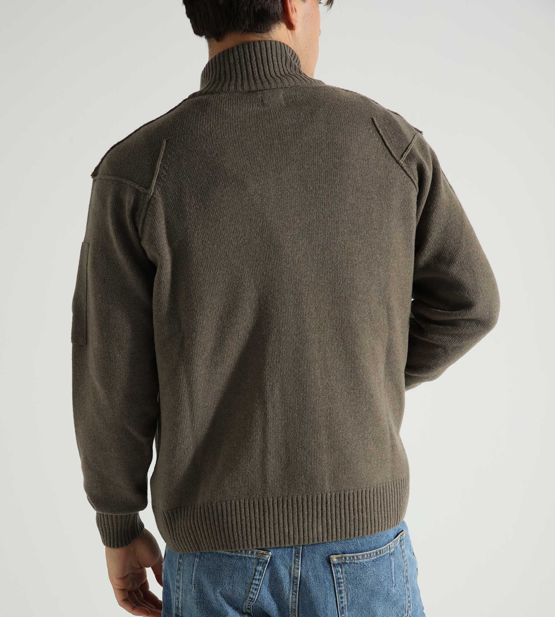 C.P. Company Lambswool Grs Zipped Cardigan Walnut