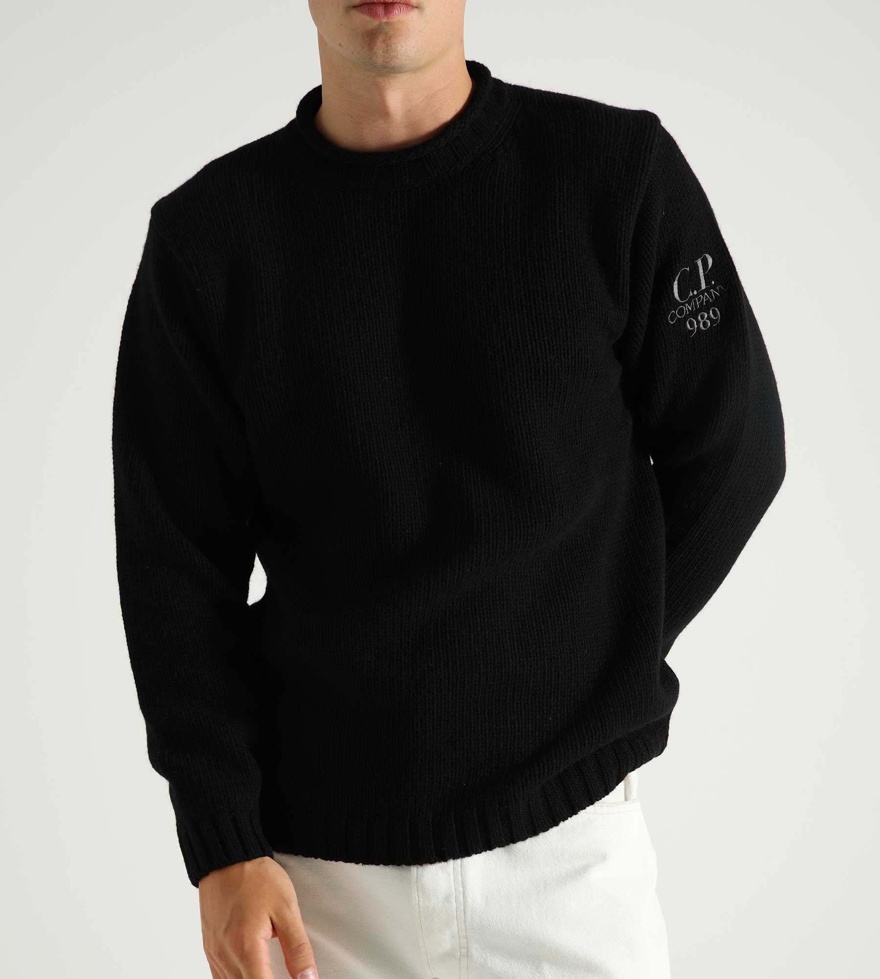 C.P. Company Lambswool Grs Boxy Mock Neck Knit Black