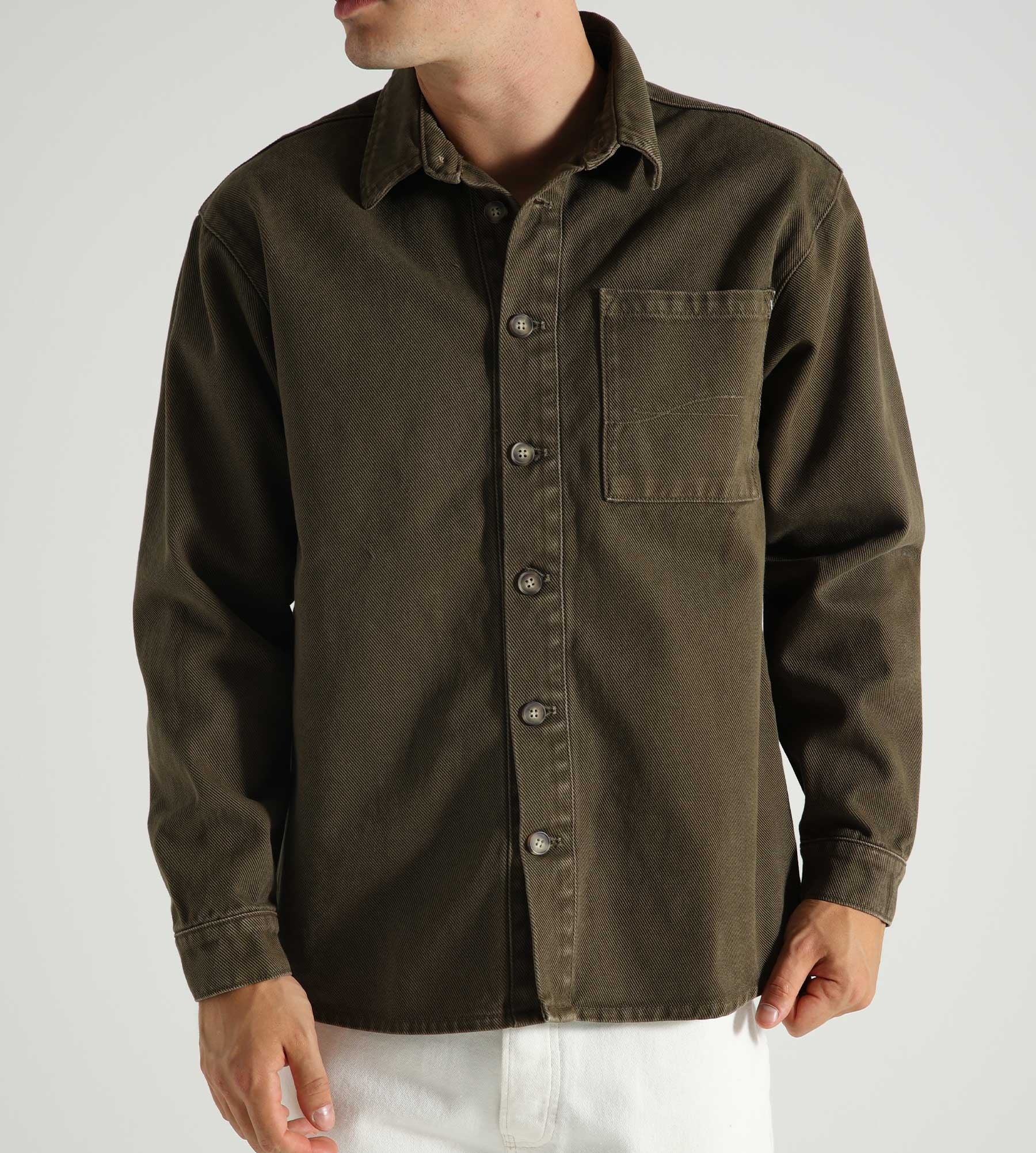 Flâneur Denim Shirt Army Green