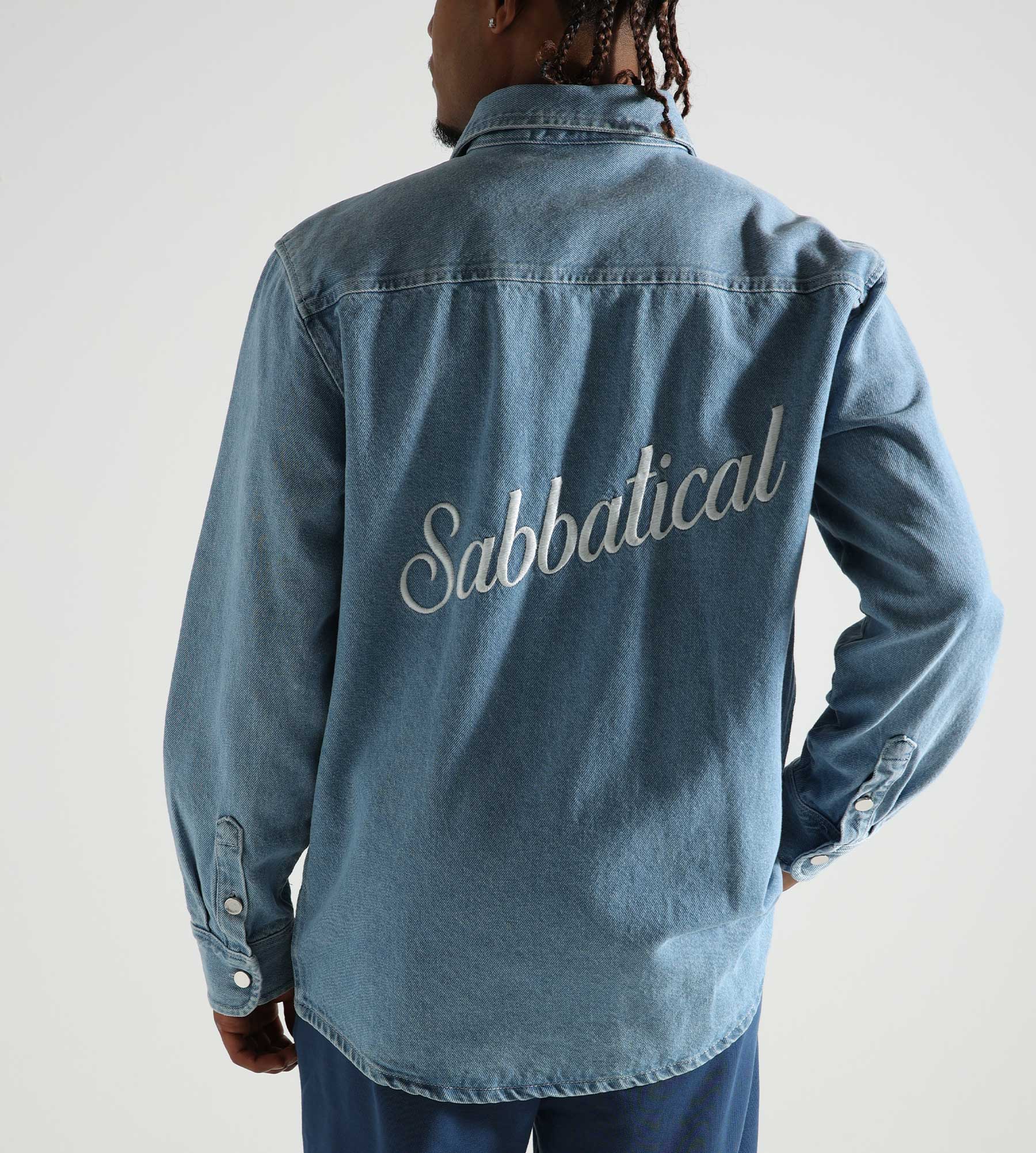 Sabbatical Denim Script Shirt Washed Denim