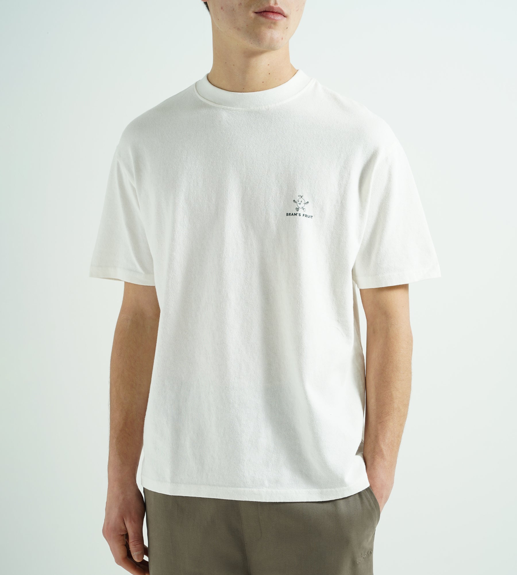 Bram's Fruit Lemon Outline Logo T-Shirt White