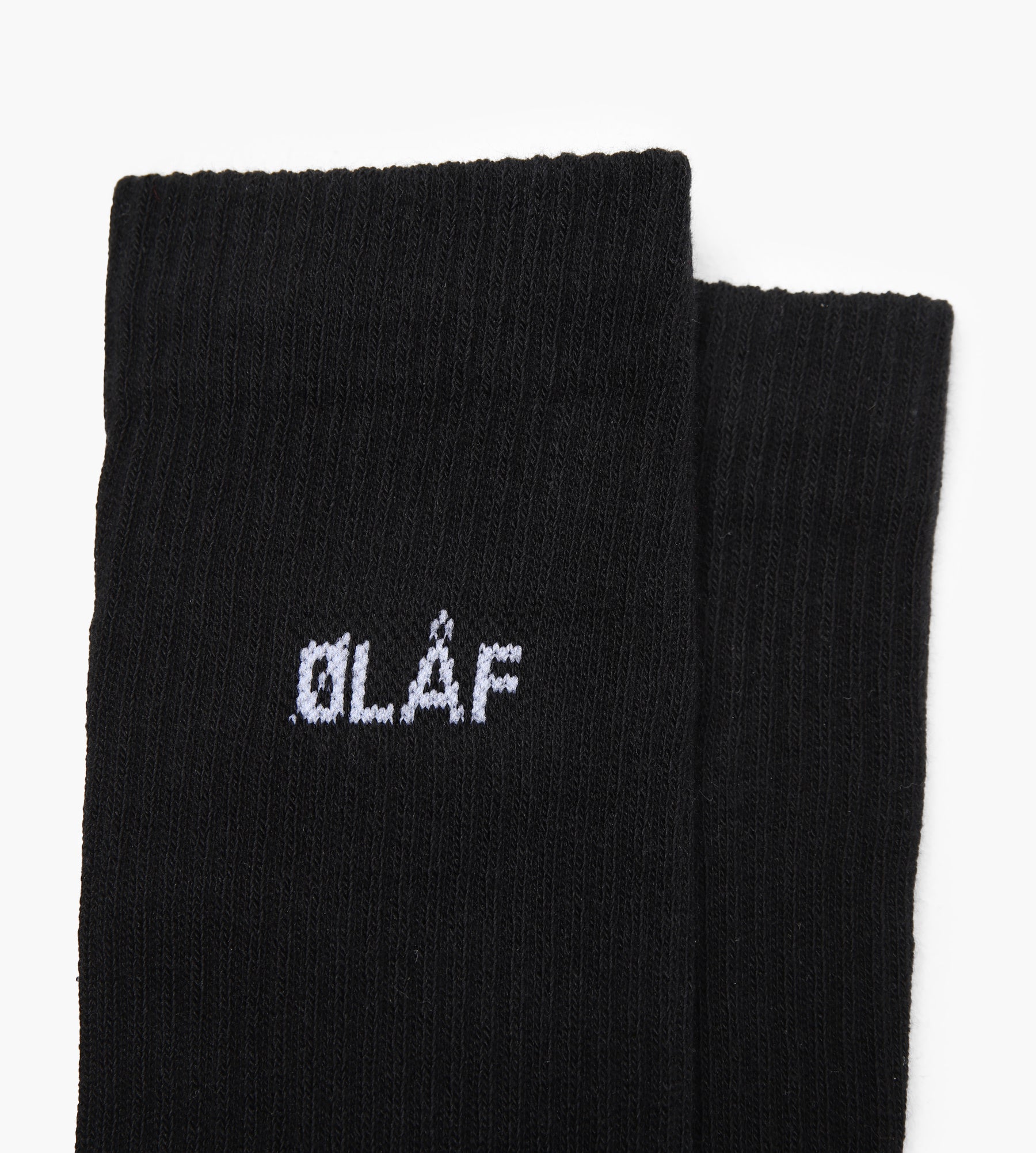 OLAF Mini Logo Socks Black White