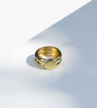 Golia Double Band Signet Ring Gold