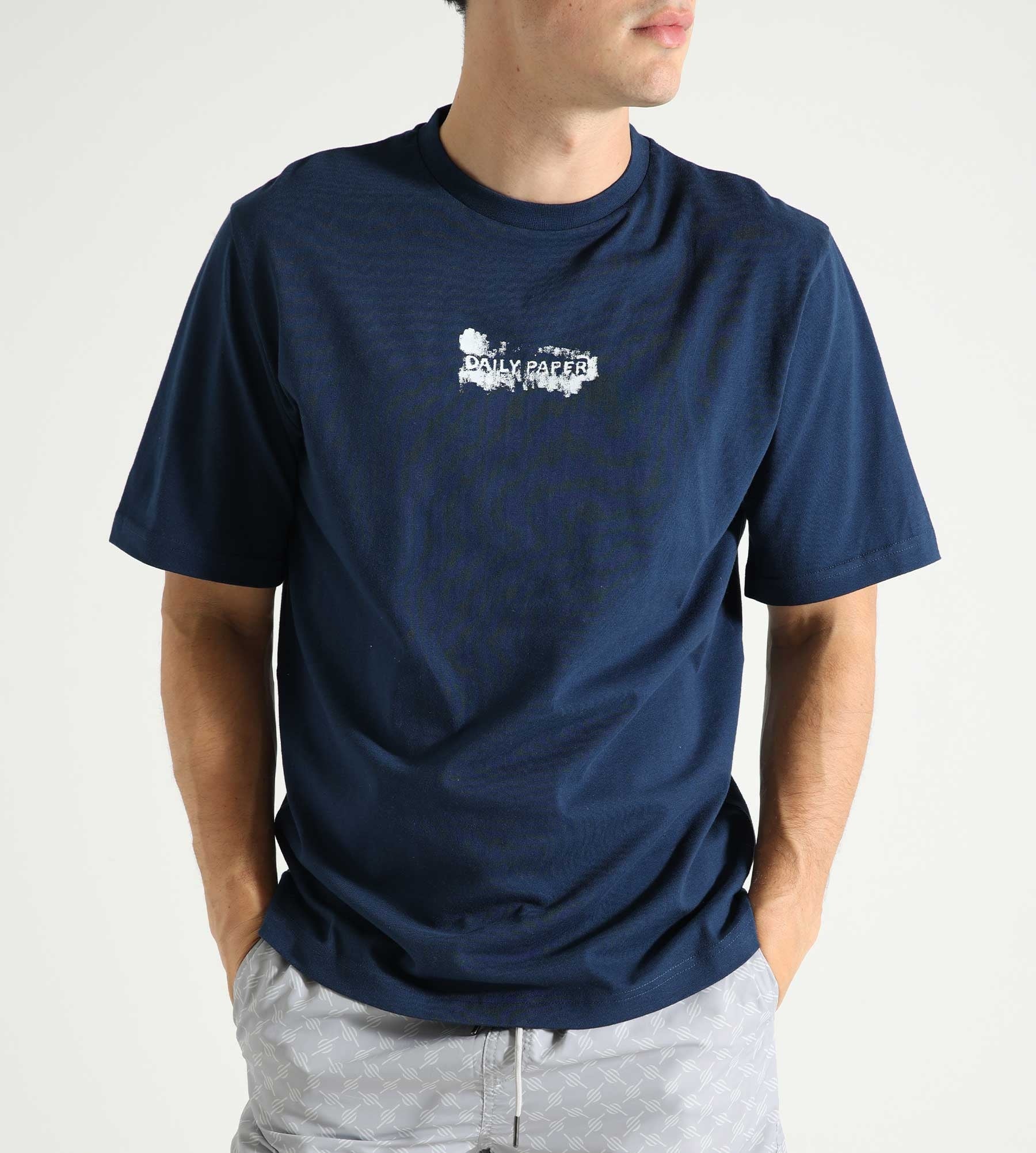 Daily Paper Scratch Logo T-Shirt Peagant Blue