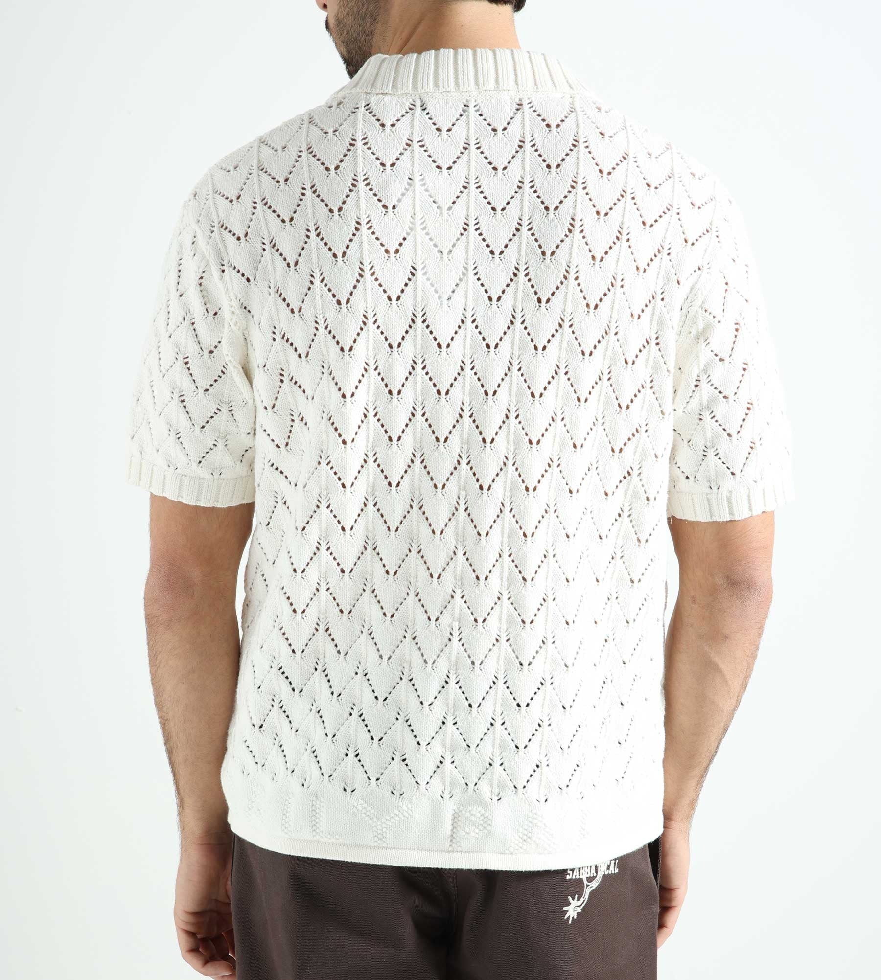 Daily Paper Yinka Relaxed Knit Polo White