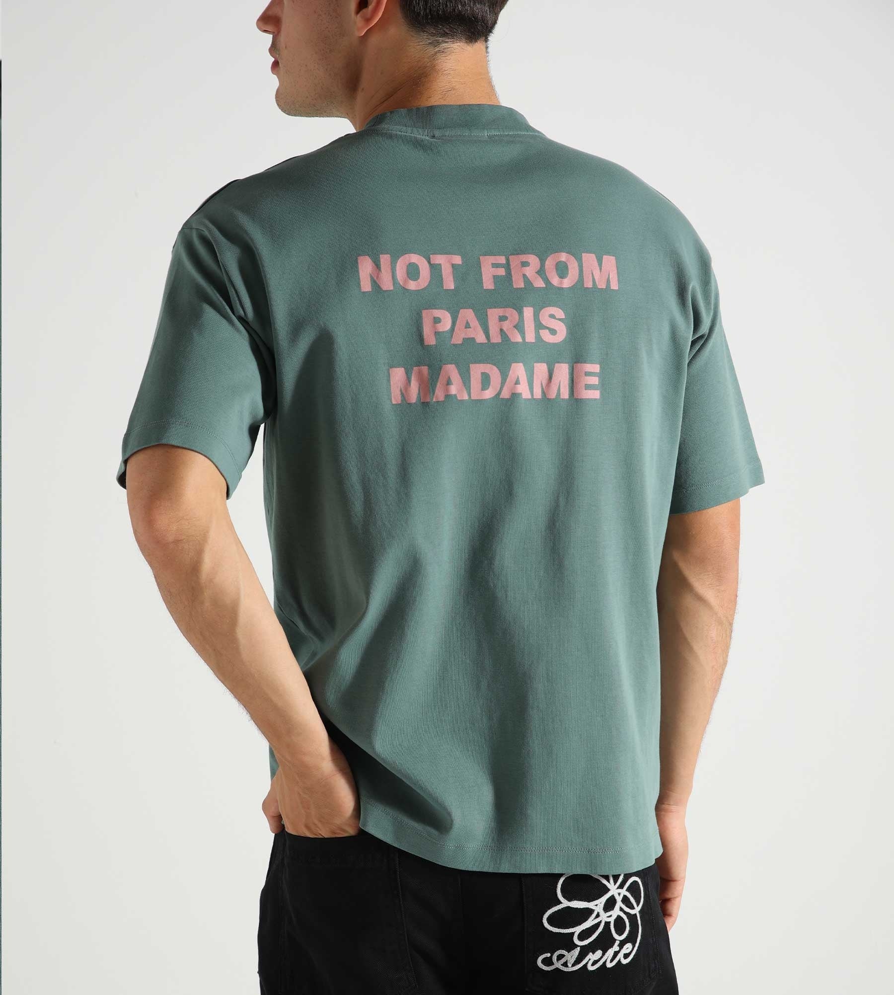 Drôle de Monsieur Le T-Shirt Slogan Dark Green