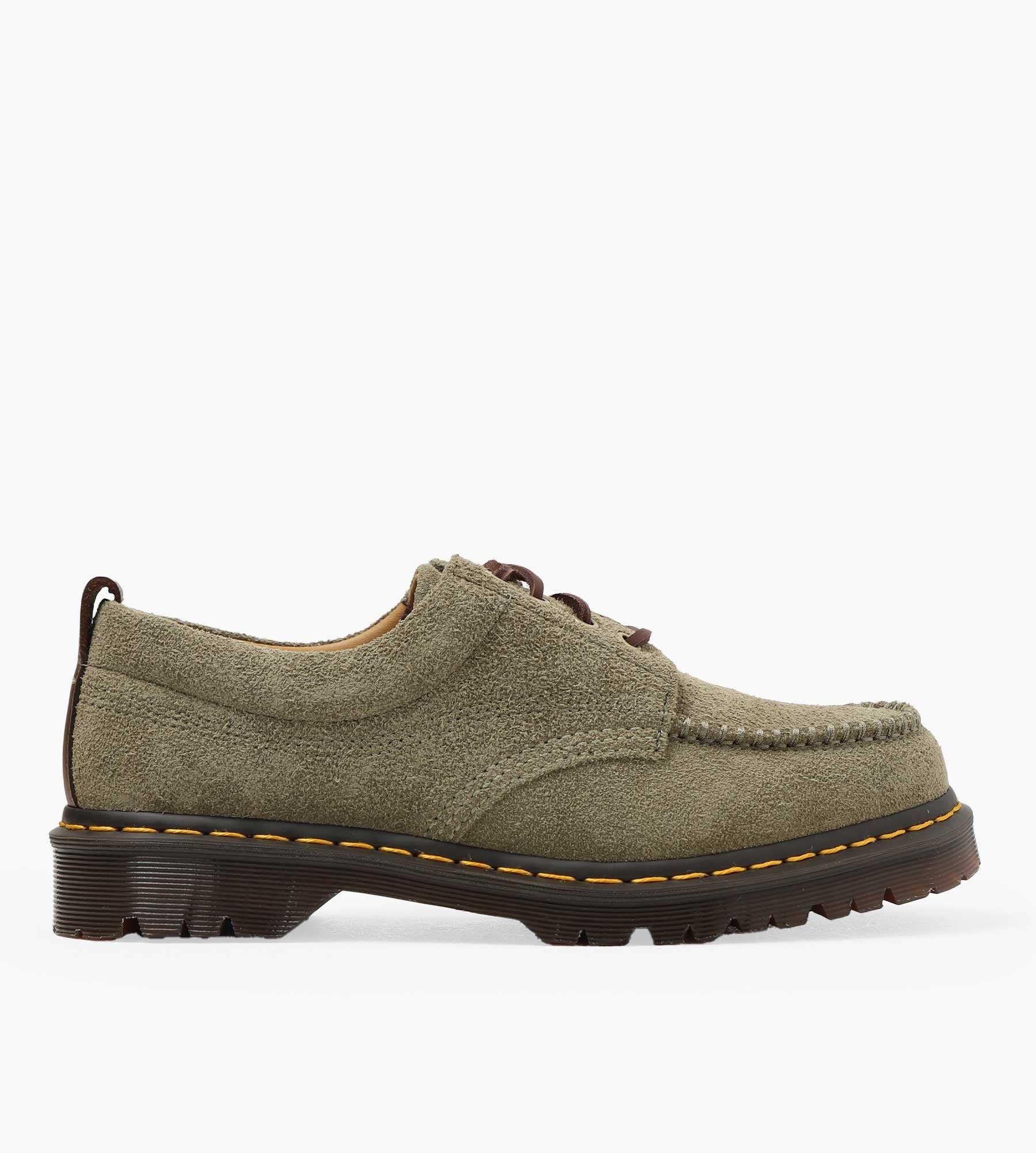 Dr. Martens Lowell Dms Olive Dark Brown Hairy Suede Classic Pull Up