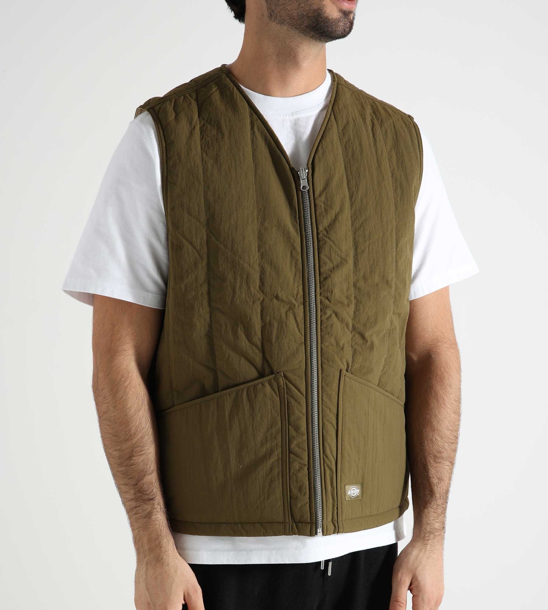 Dickies Delivery Vest Natural Black Reverse