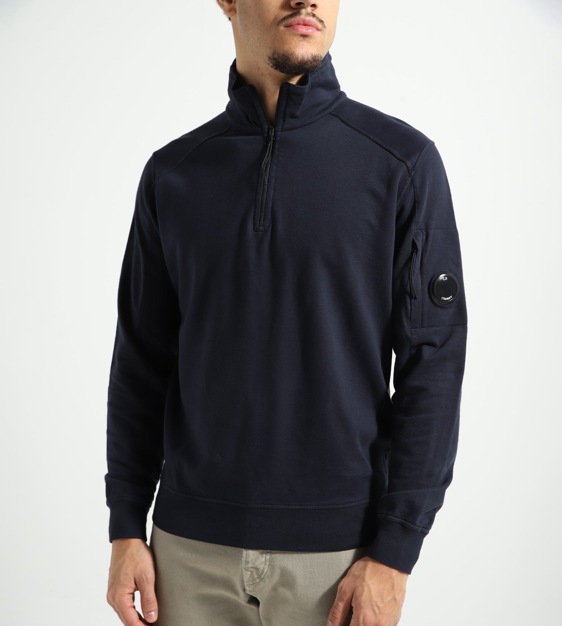 C.P. Company Light Fleece Zipped Sweatshirt Total Eclipse