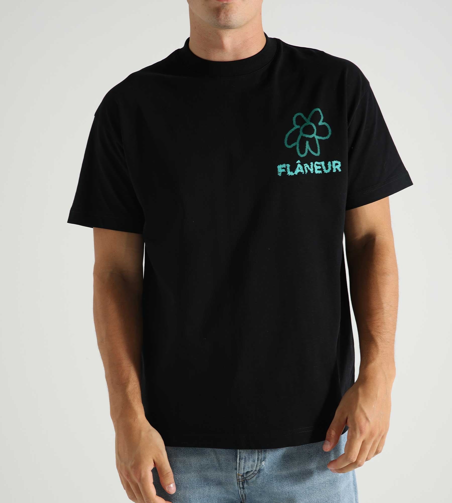 Flâneur Flower Doodle T-Shirt Black