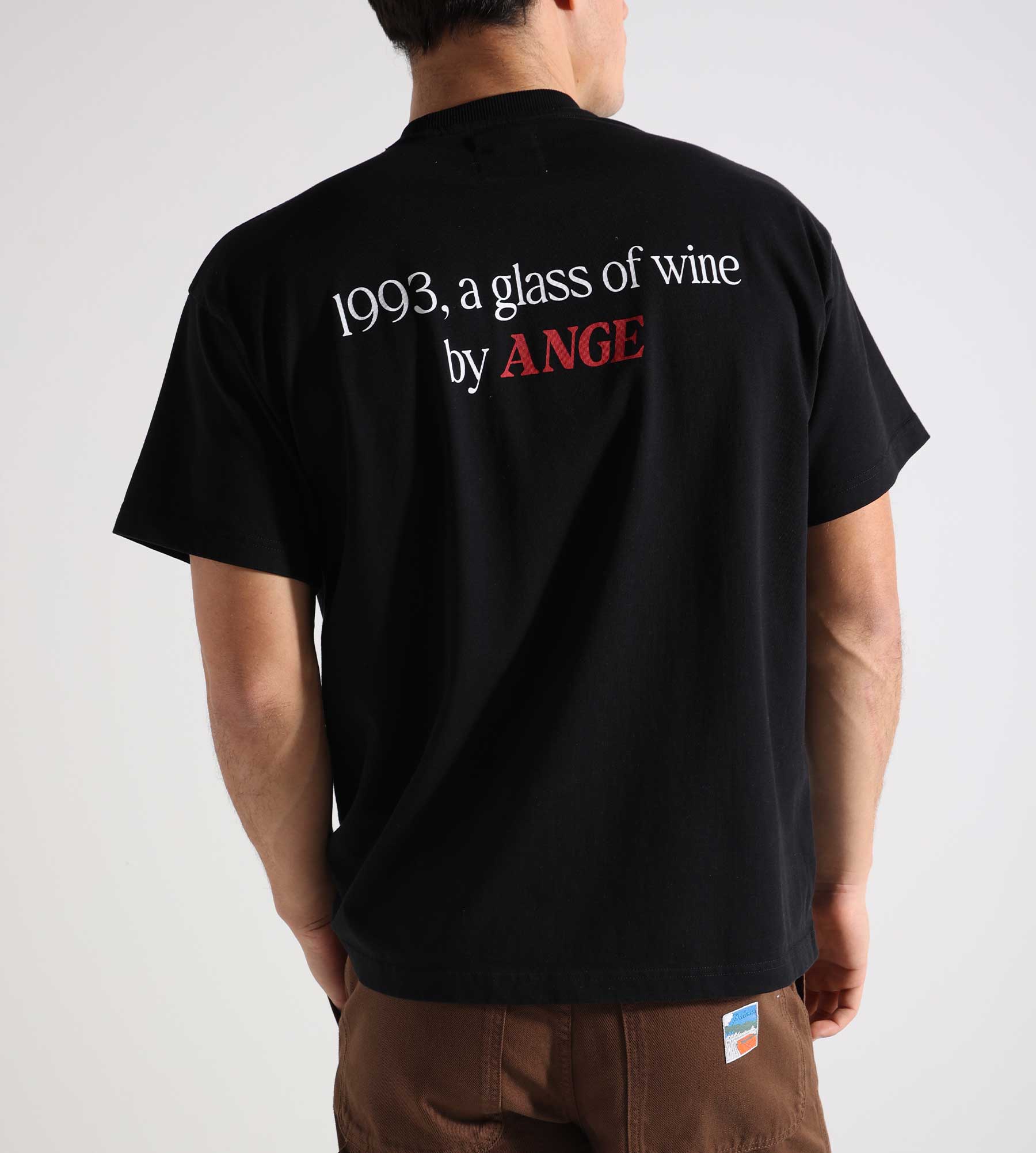 Ange Projects Glass Of Wine Tee Black