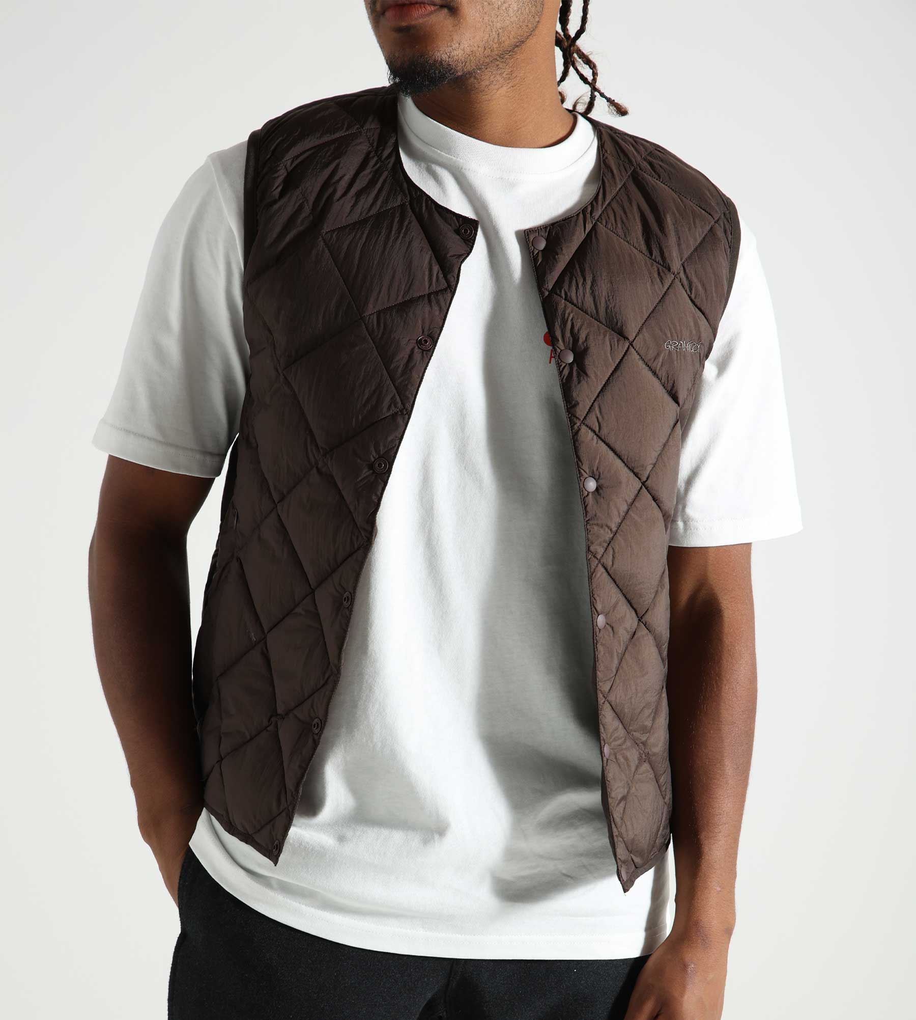 Gramicci Inner Down Vest Dark Brown