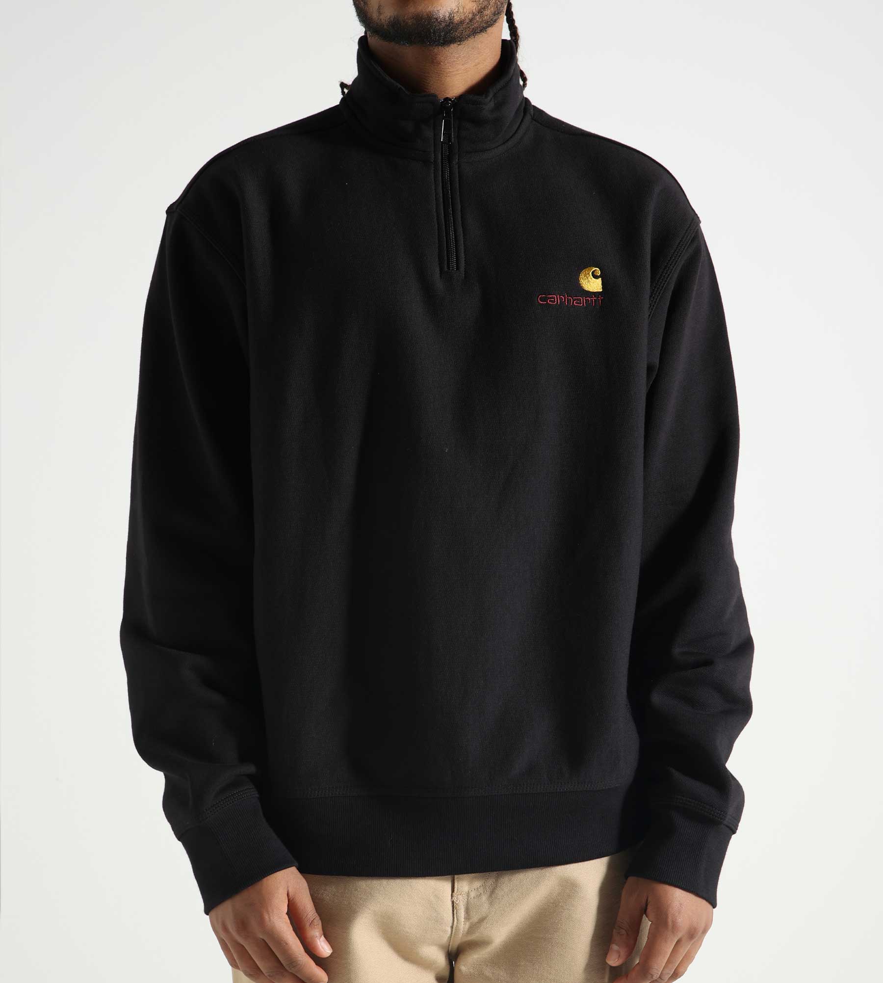 Carhartt WIP Half Zip American Script Sweater Black