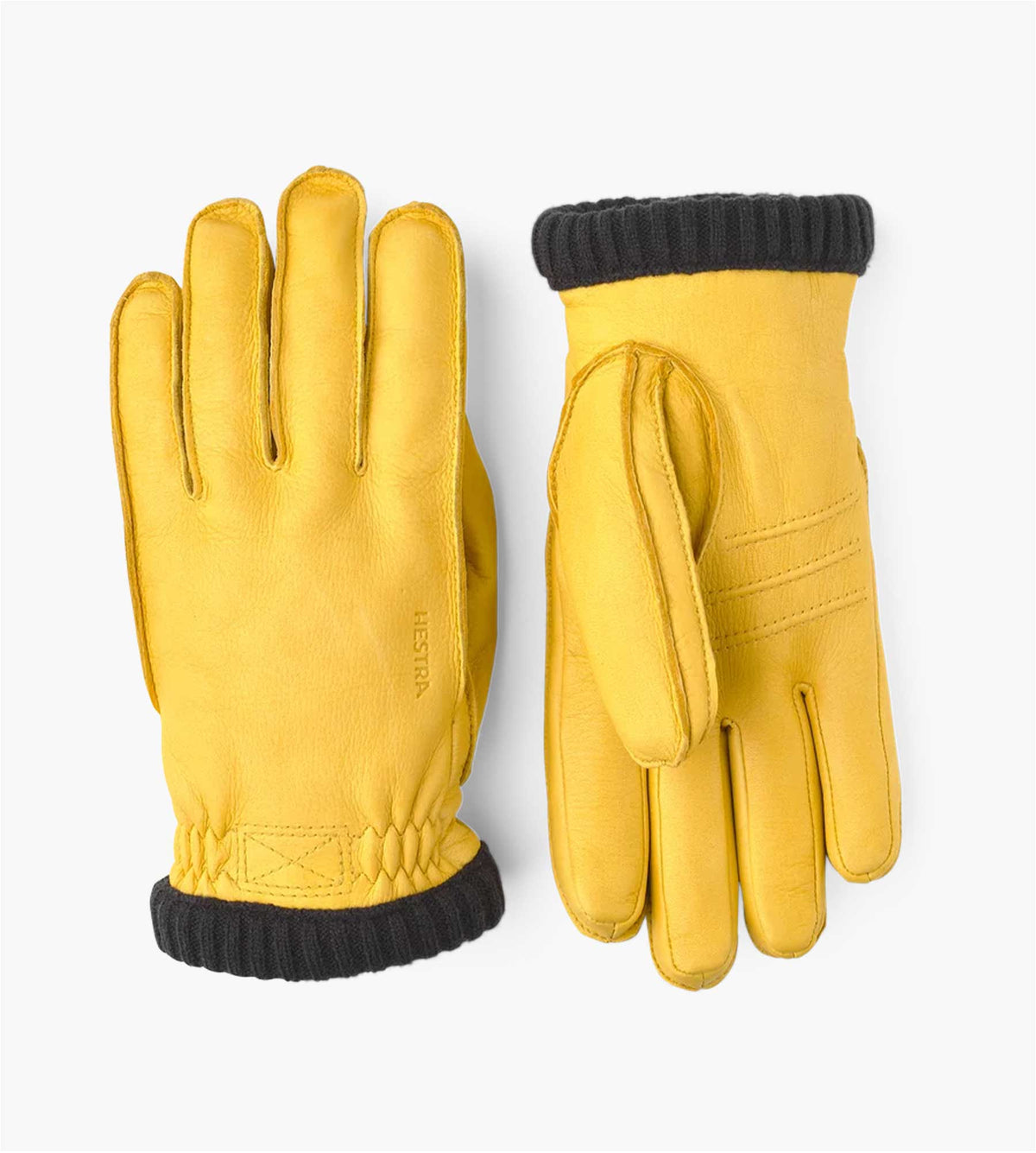 Hestra Deerskin Primaloft Rib Natural Yellow