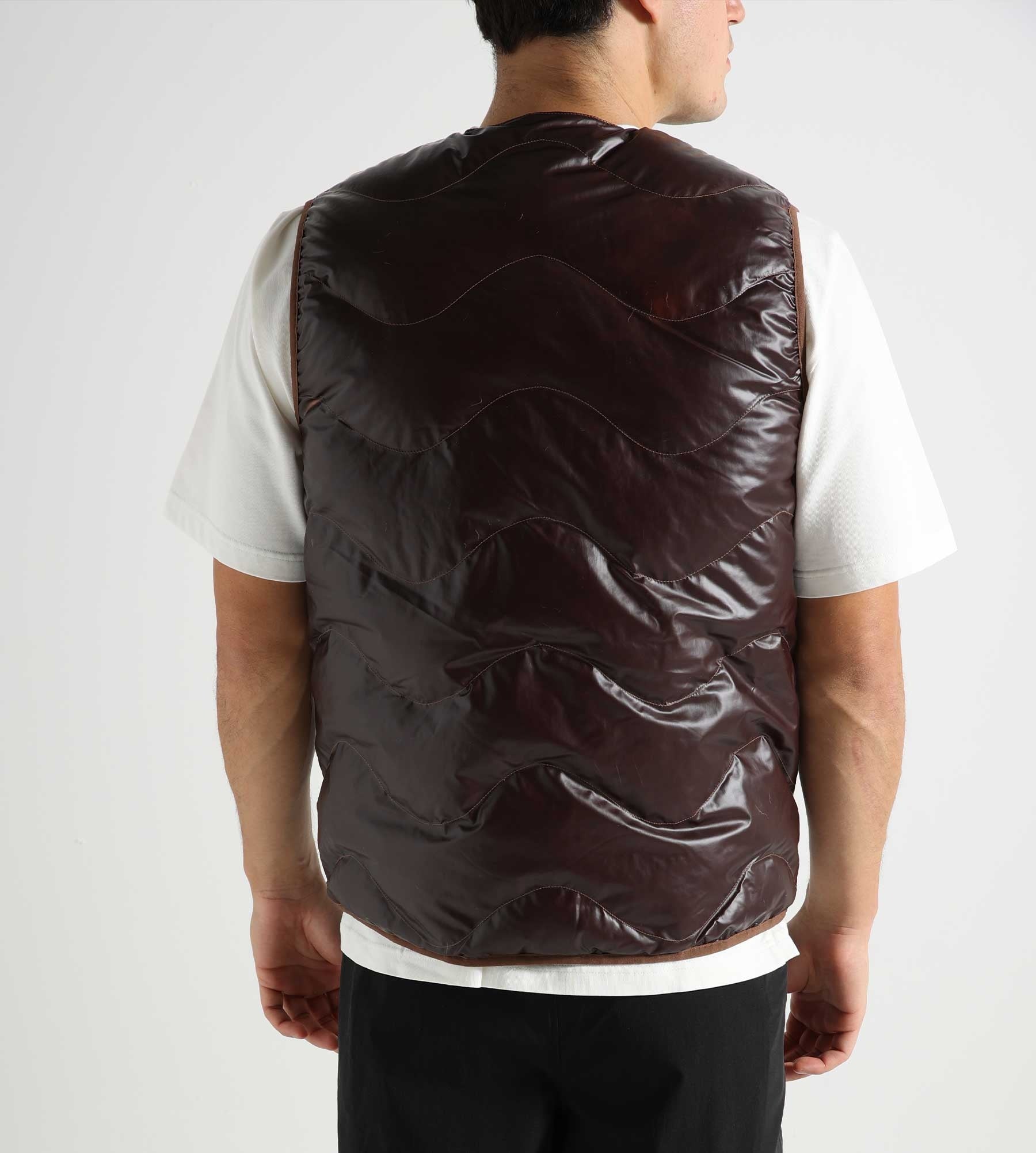 Purple Mountain Observatory Heat Reactive Waves Vest Brown Orange