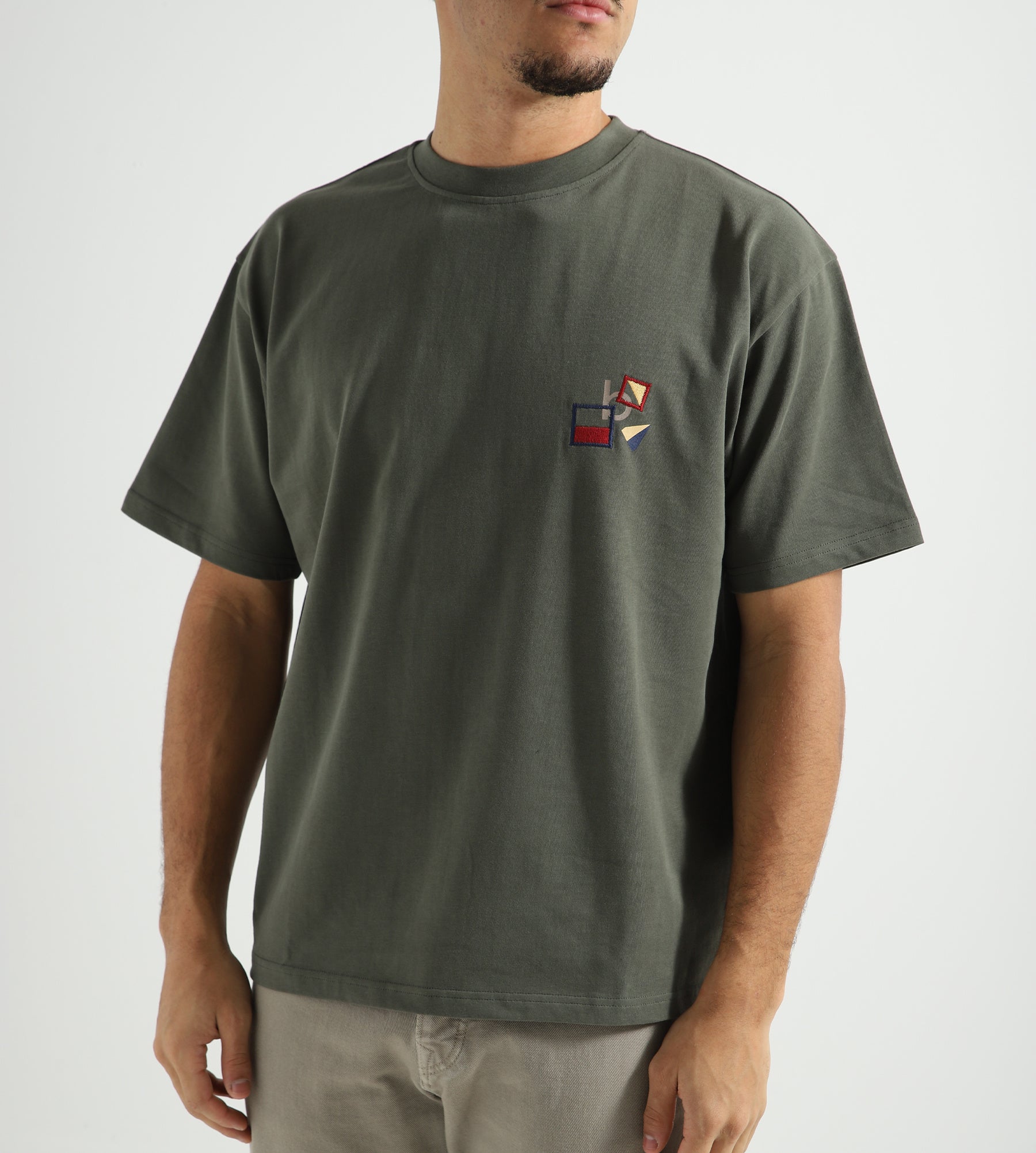 Baskèts Outline Flags Tee Moss Green