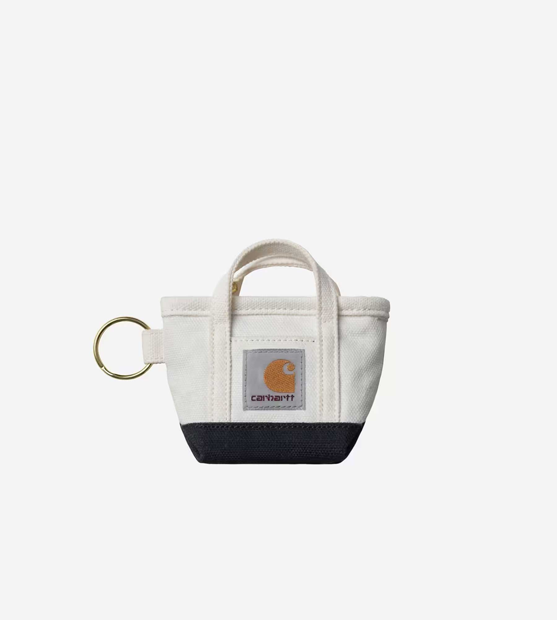 Carhartt WIP Mini Tote Bag Keychain Natural Blue