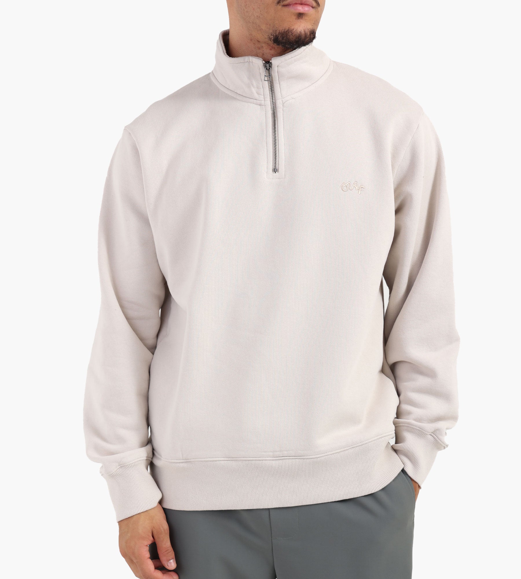 OLAF Signature Zip Mock Cement