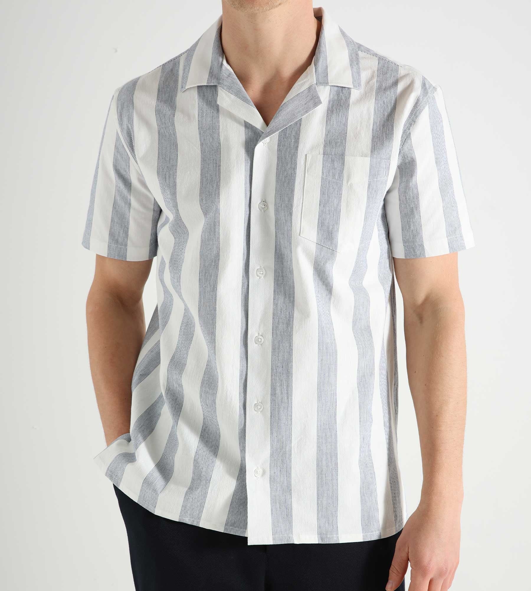 Libertine-Libertine Cave Polo Dusty Blue Stripe