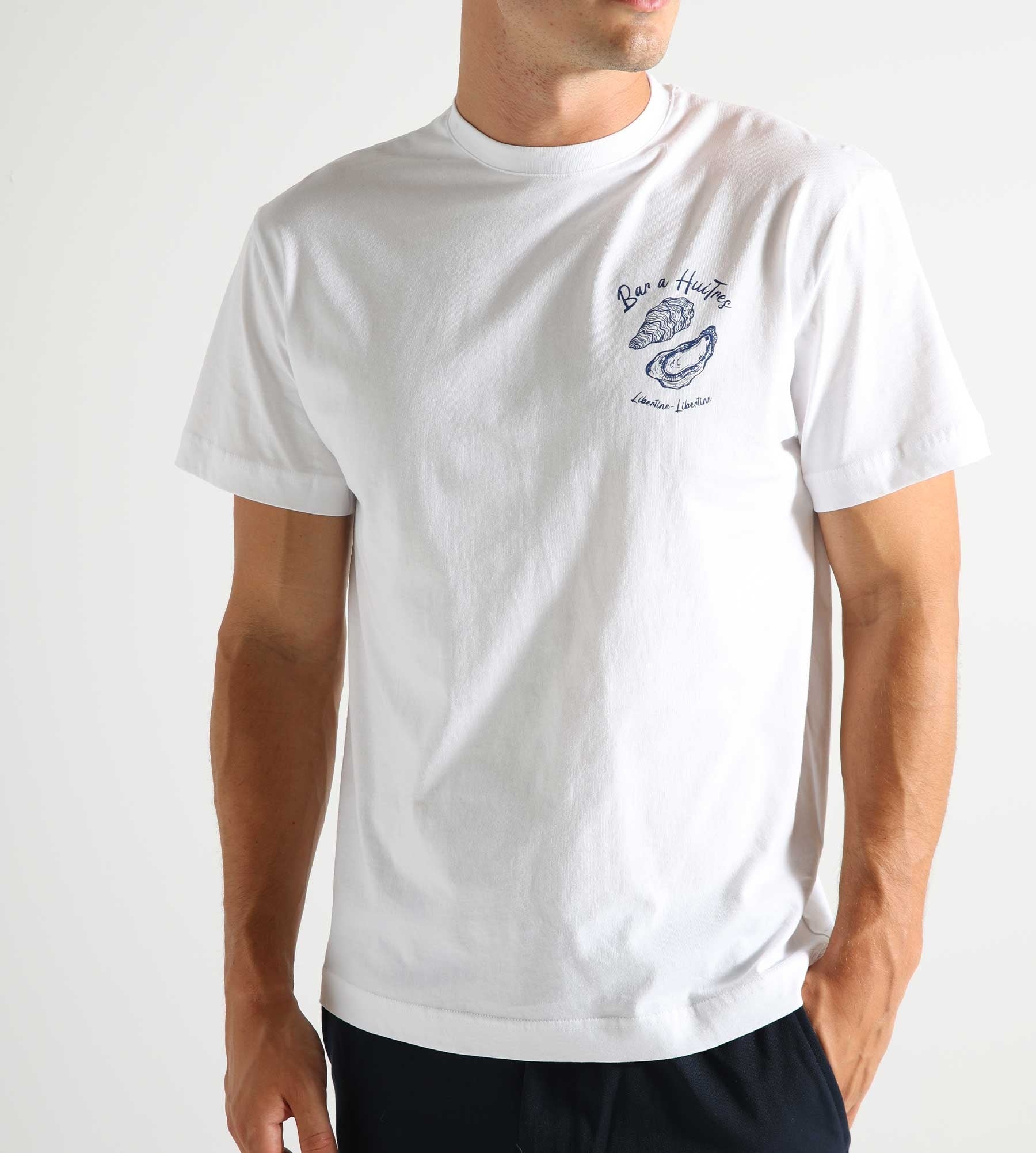 Libertine-Libertine Beat Bar T-Shirt Huitre White