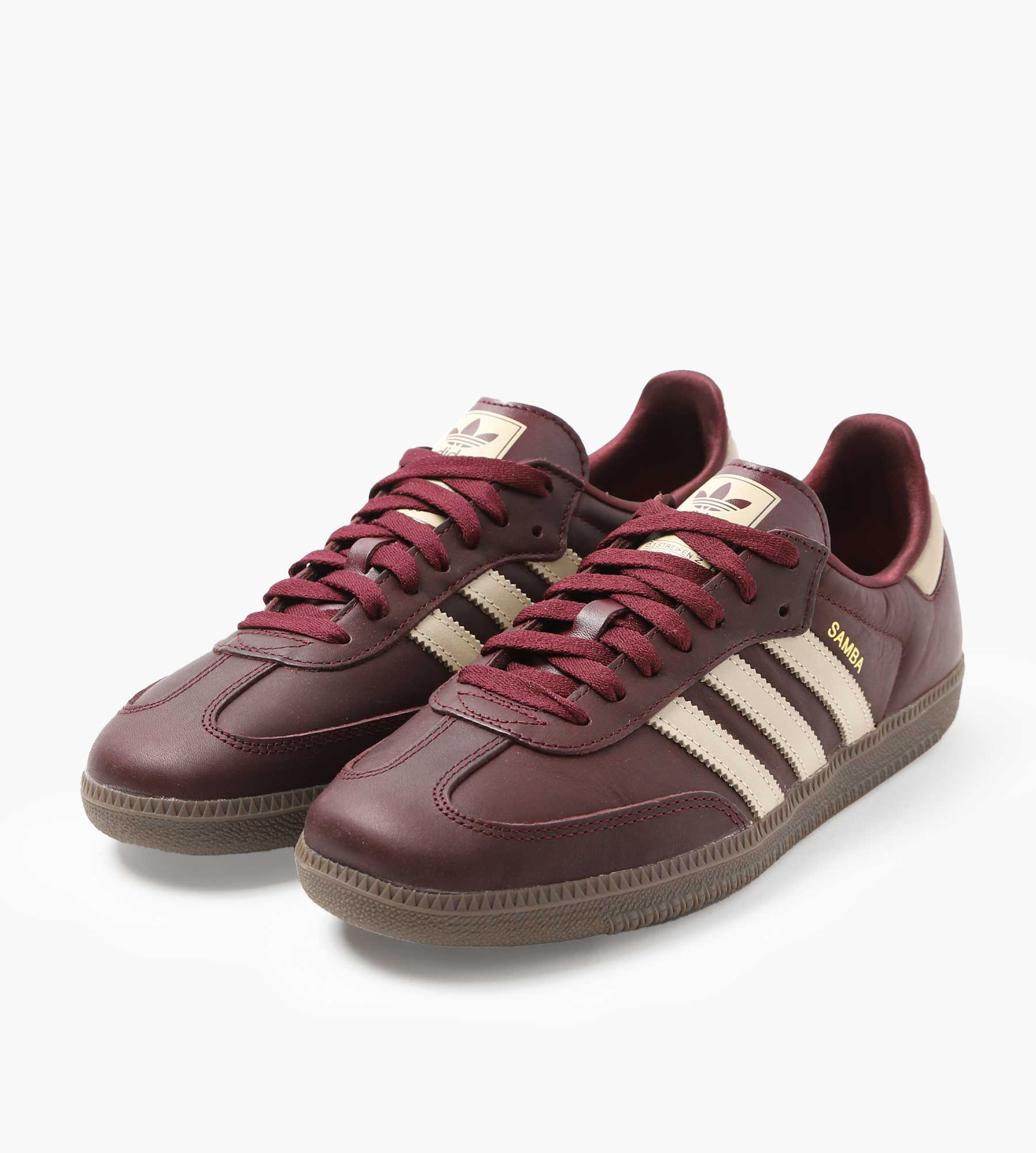 Adidas Samba OG Maroon Crystal Sand Gold Met