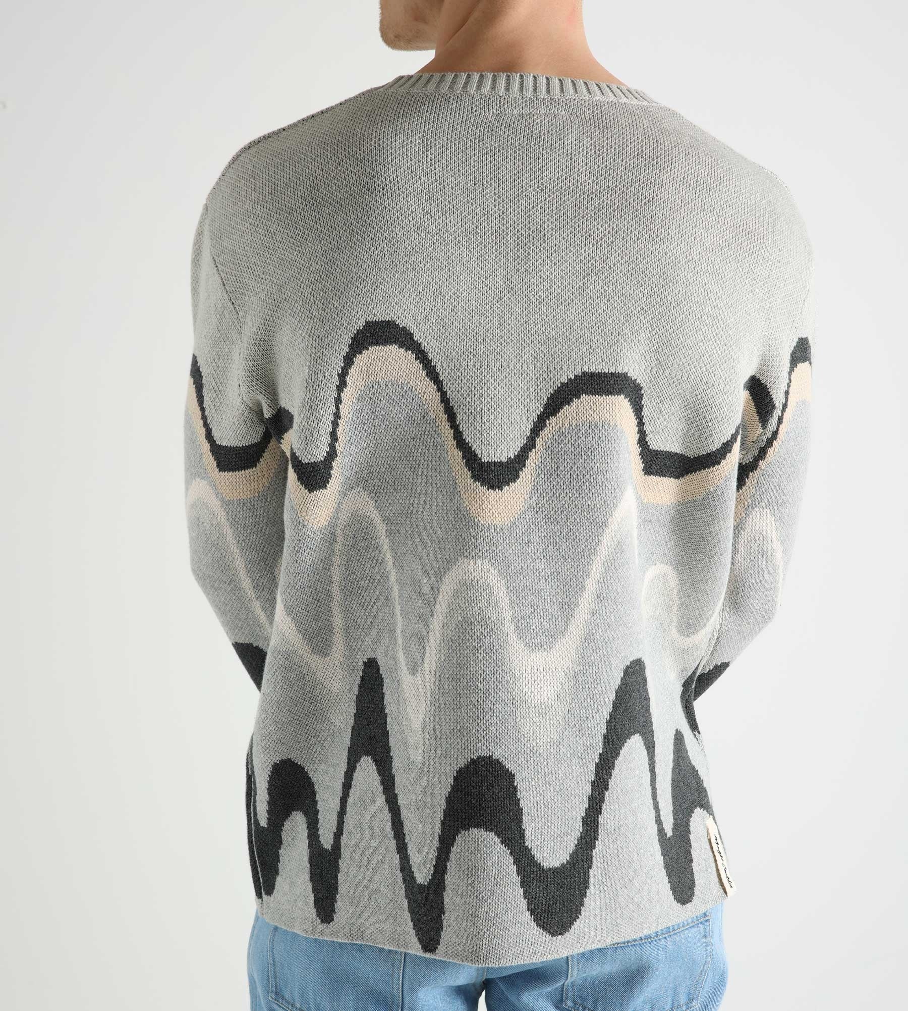 Magic Castles Intarsia Wave Knit Charcoal Multi