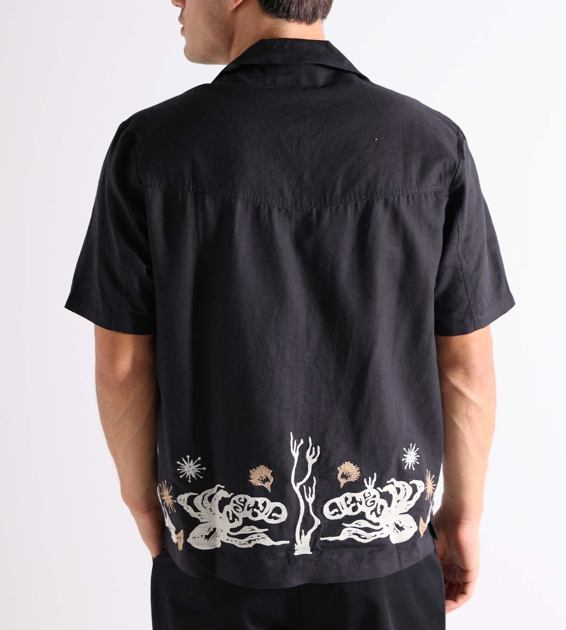 Magic Castles Dancers Shirt Charcoal Linen