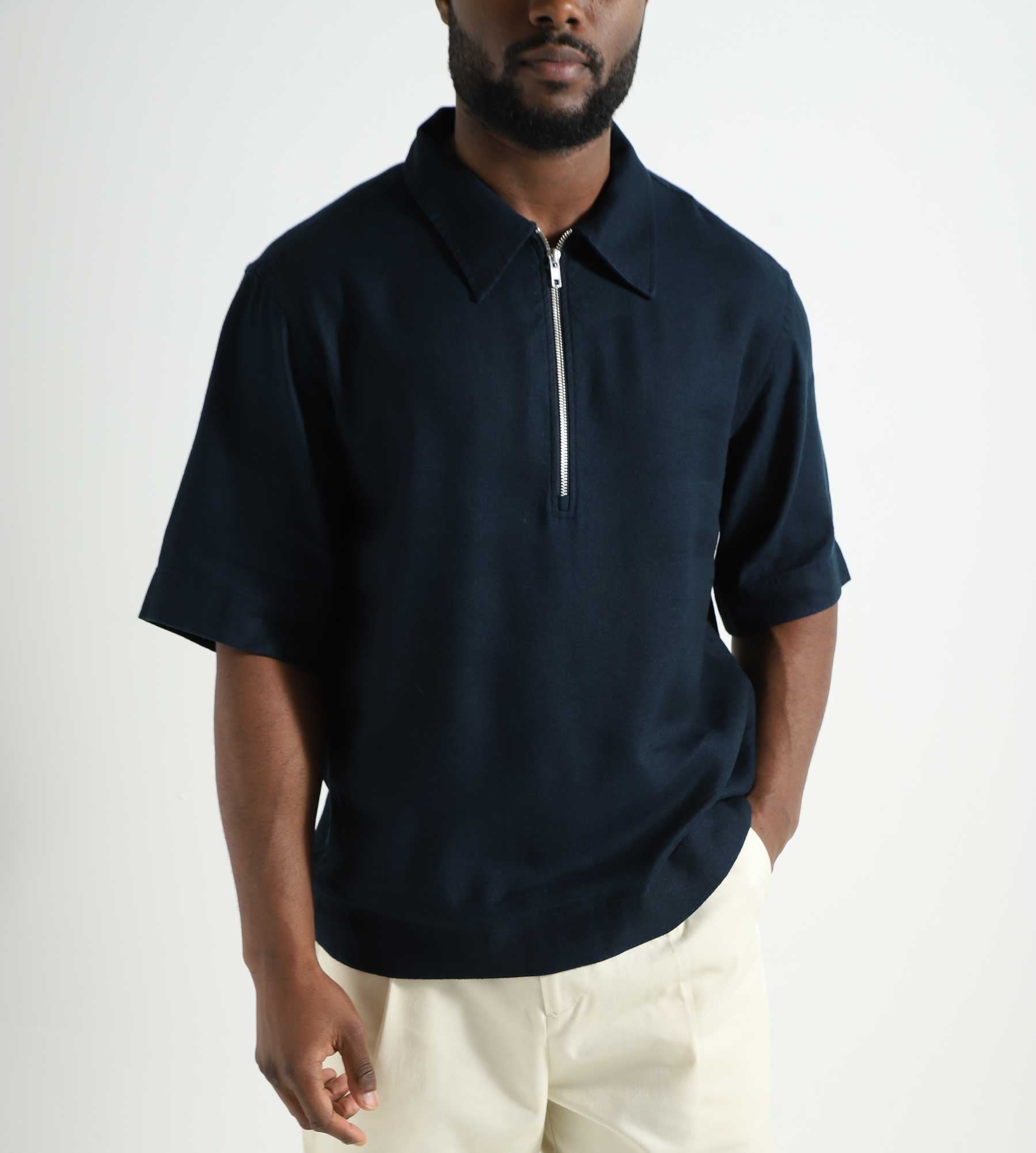 NN07 Bruno Half Zip 1808 Navy Blue